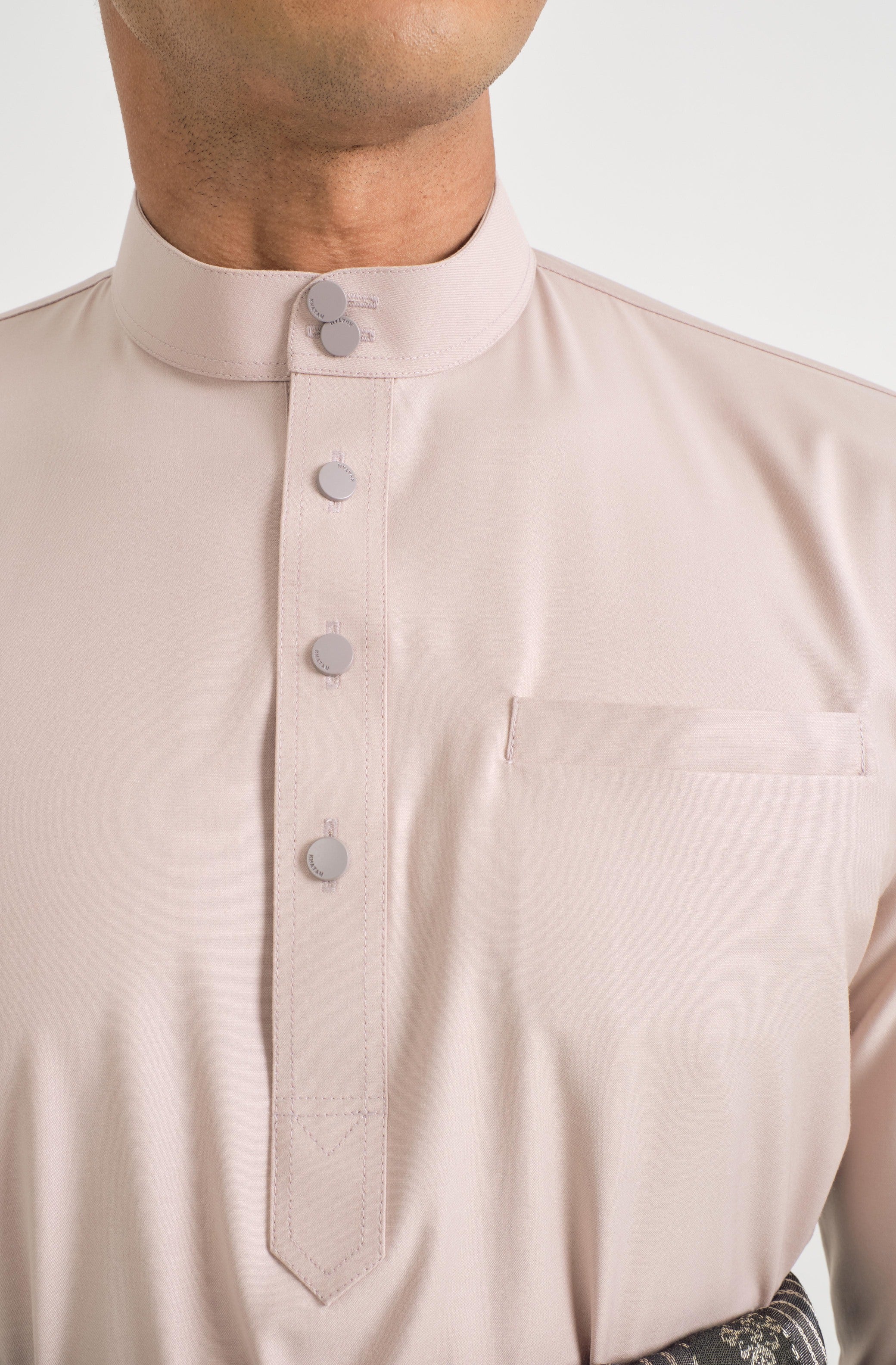 Patawali Baju Melayu Cekak Musang - Warm Beige