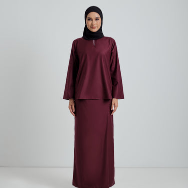 Patawali Baju Kurung - Dark Maroon