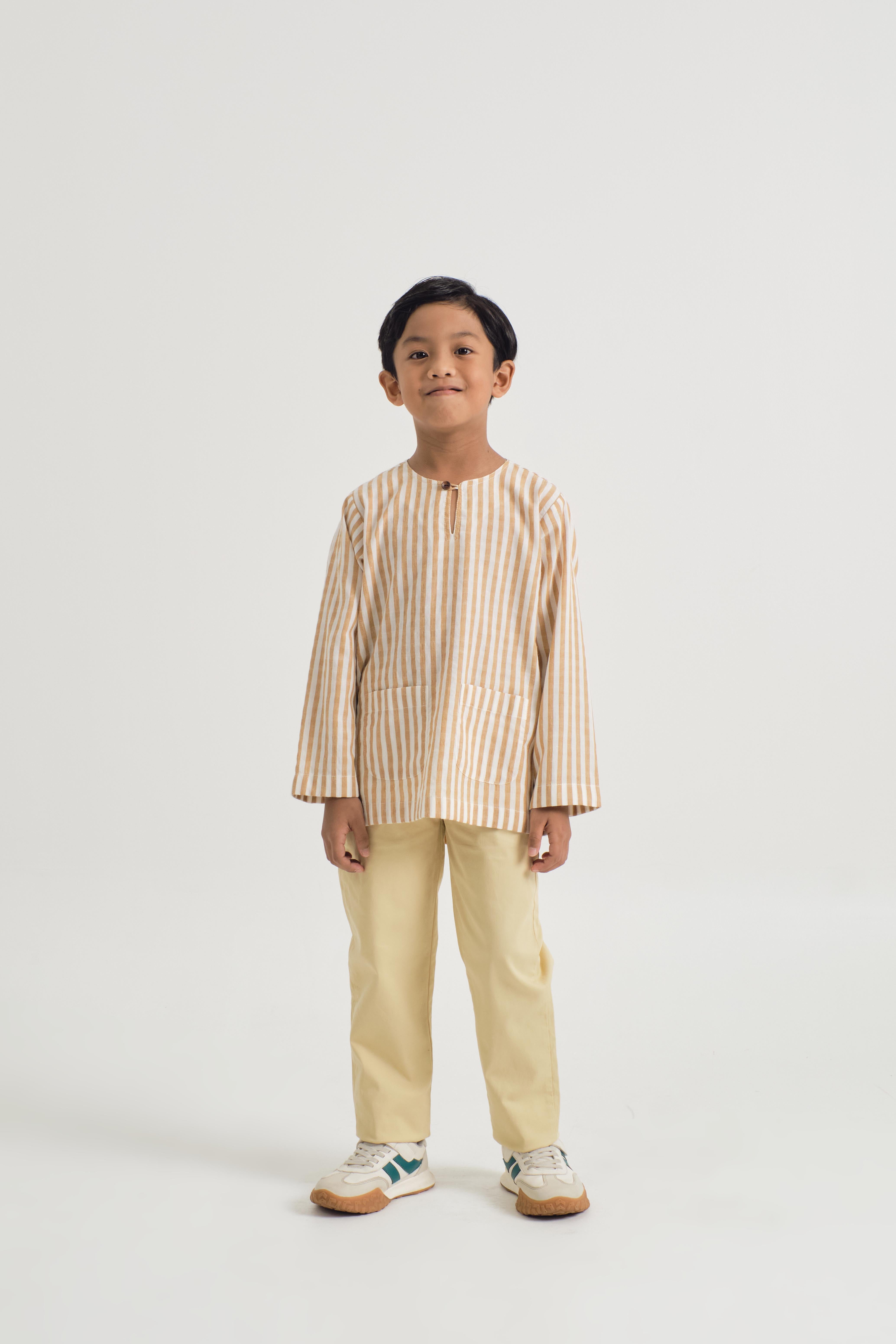 Pangku Boys Top - Stripe Yellow