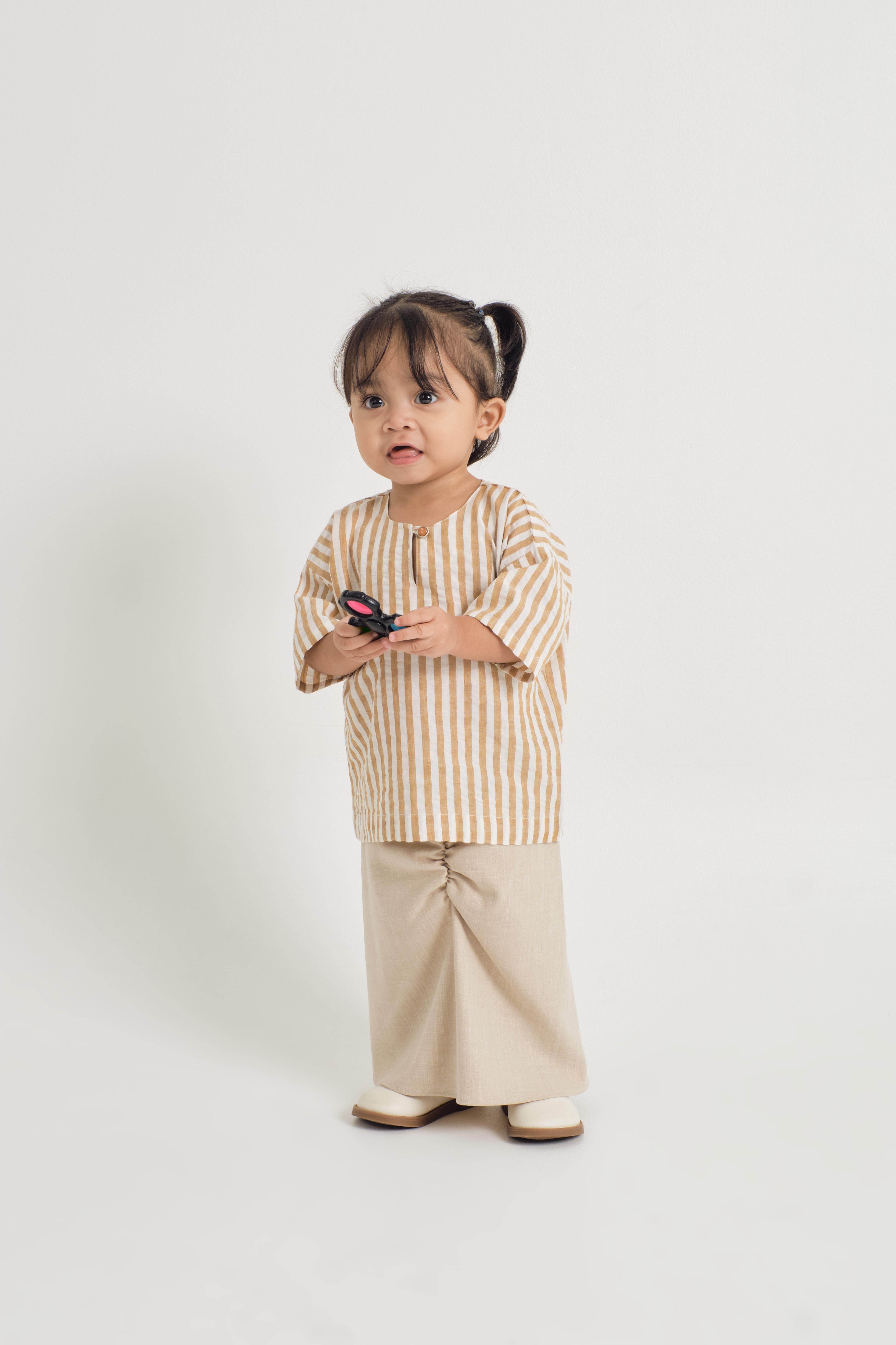 Pangku Baby Girls Kurung Kedah - Stripe Yellow