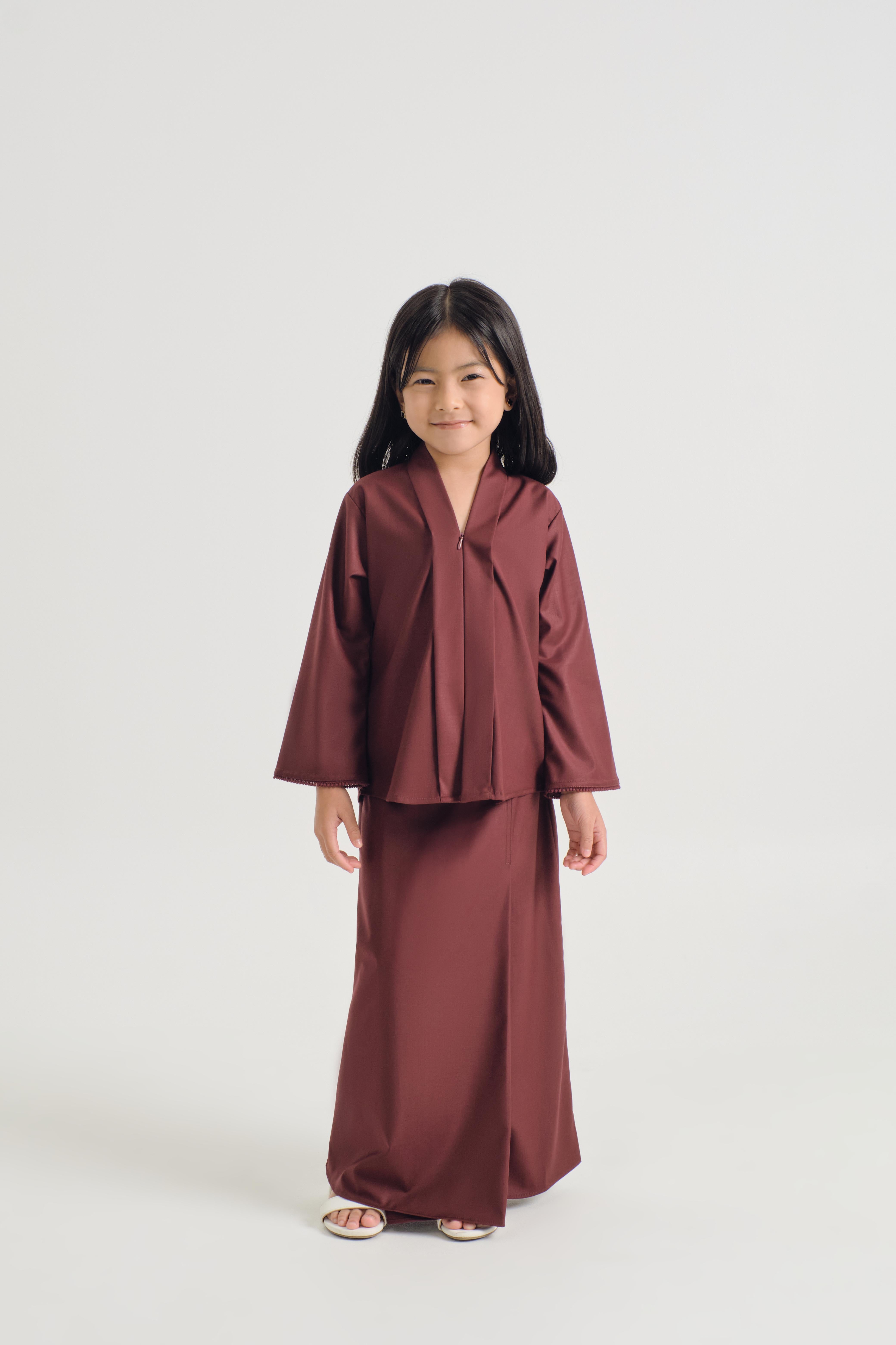 Patawali Girl Kebaya - Burgundy Red