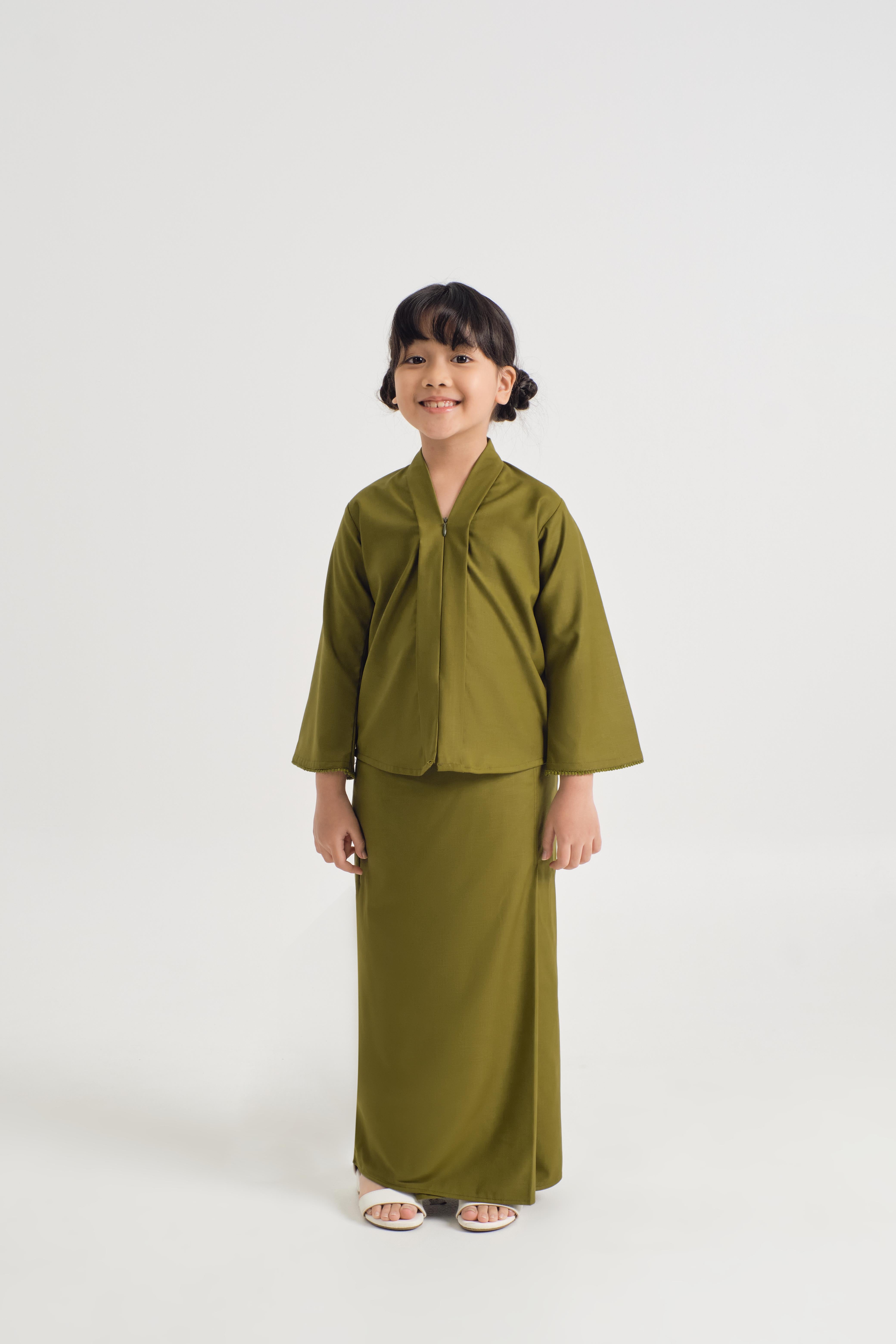 Patawali Girl Kebaya - Olive Green