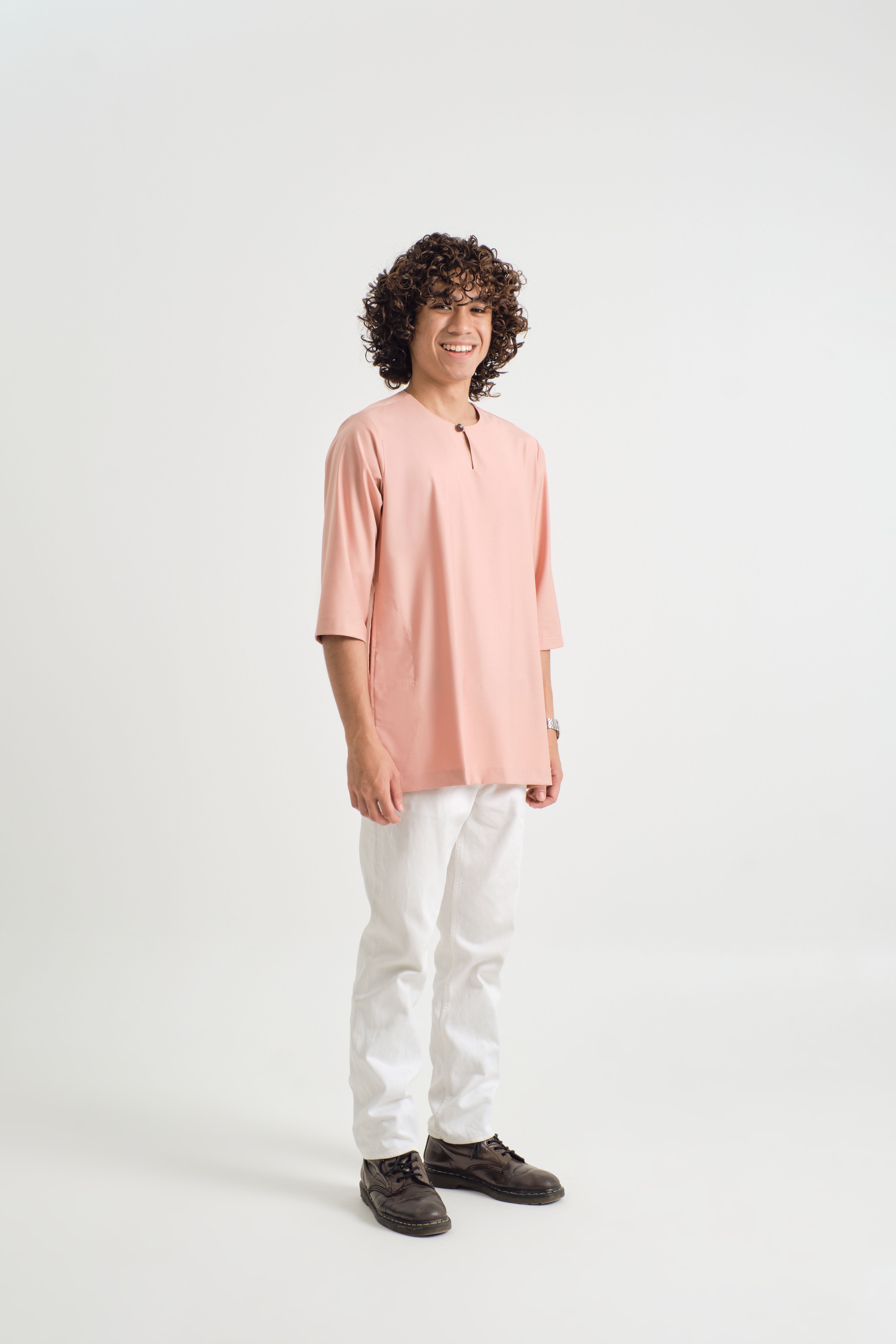 Patawali Three Quarter Sleeve Top - Coral