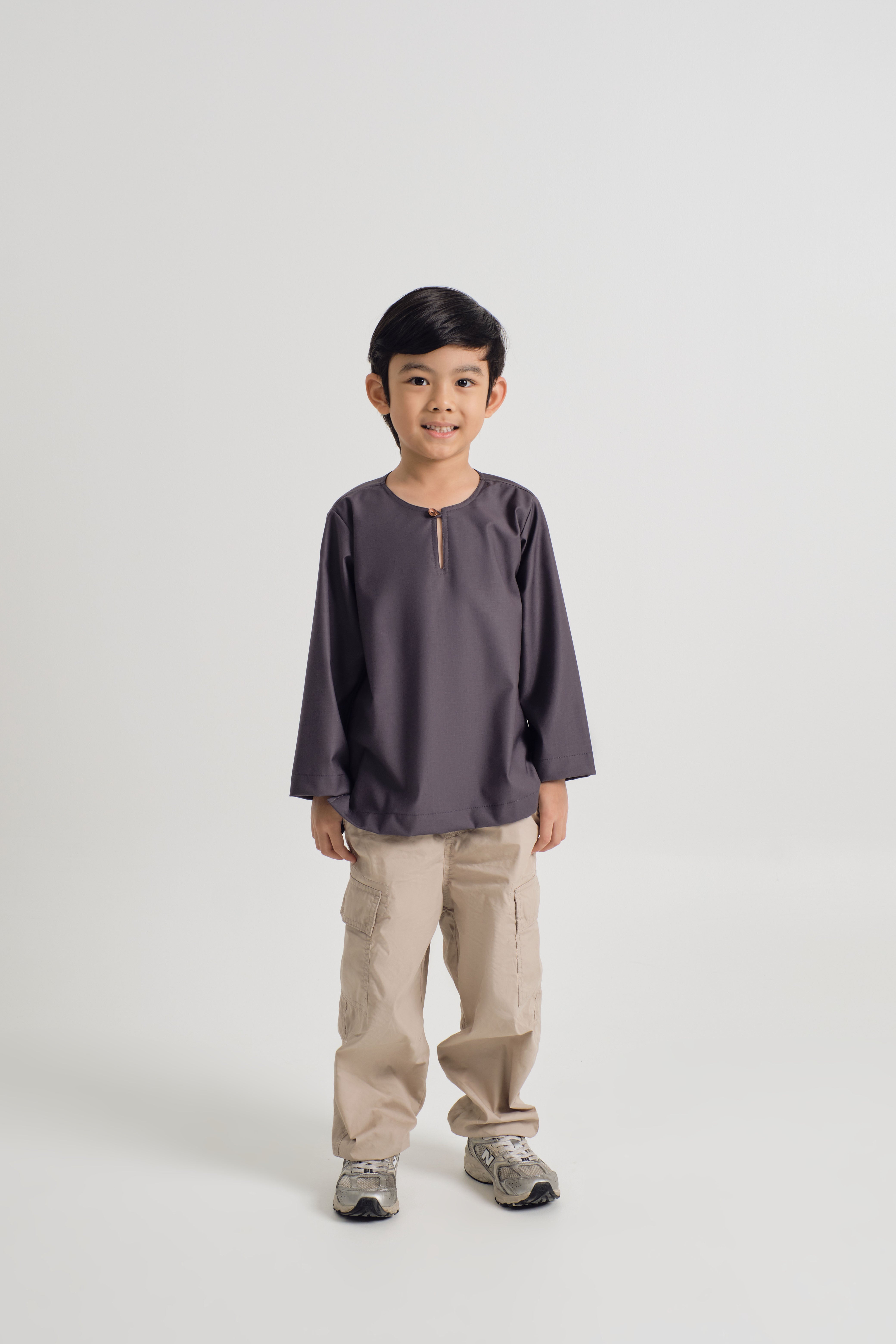 Patawali Boys Top - Lead Grey