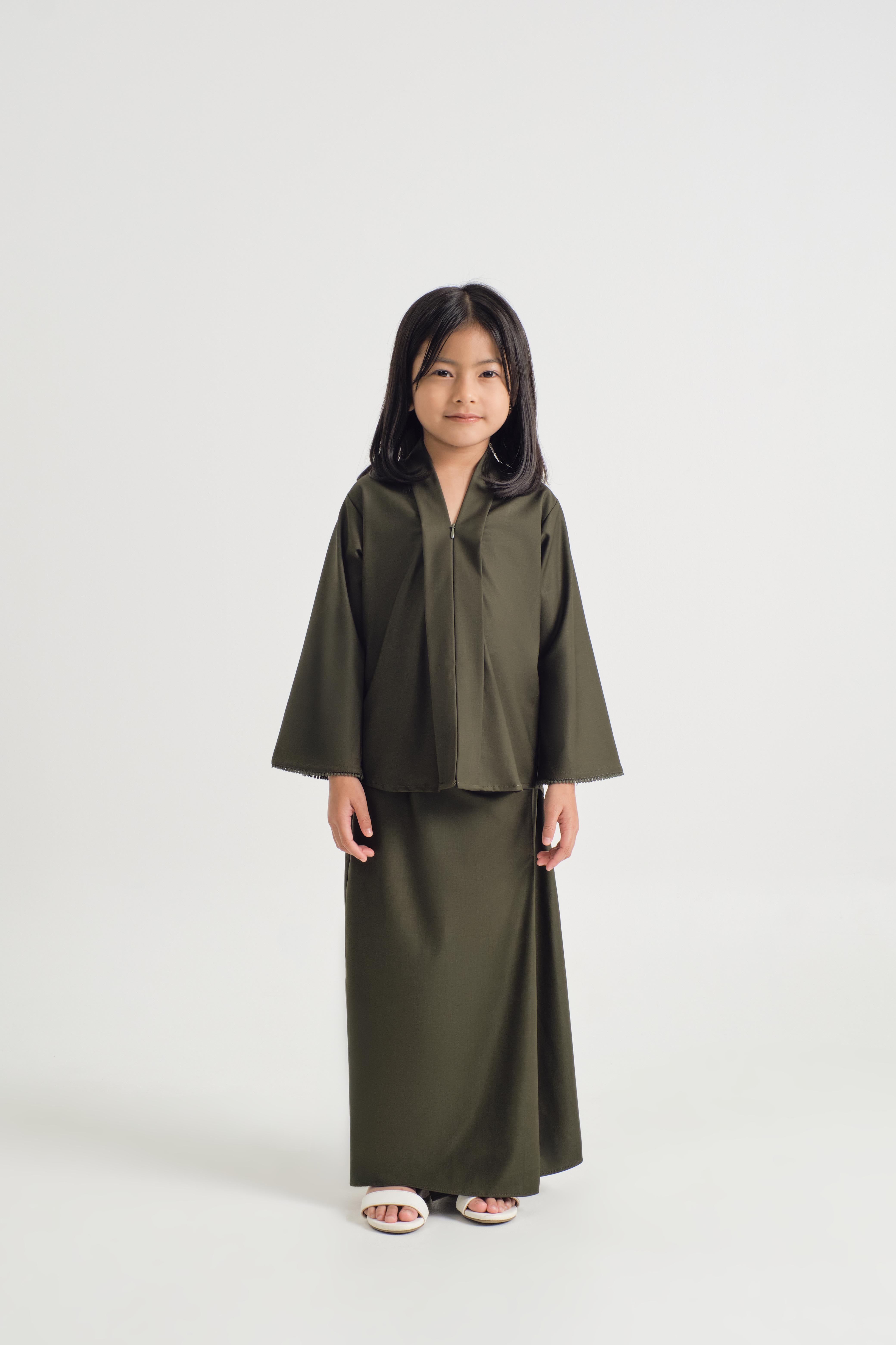 Patawali Girl Kebaya - Dark Army Green