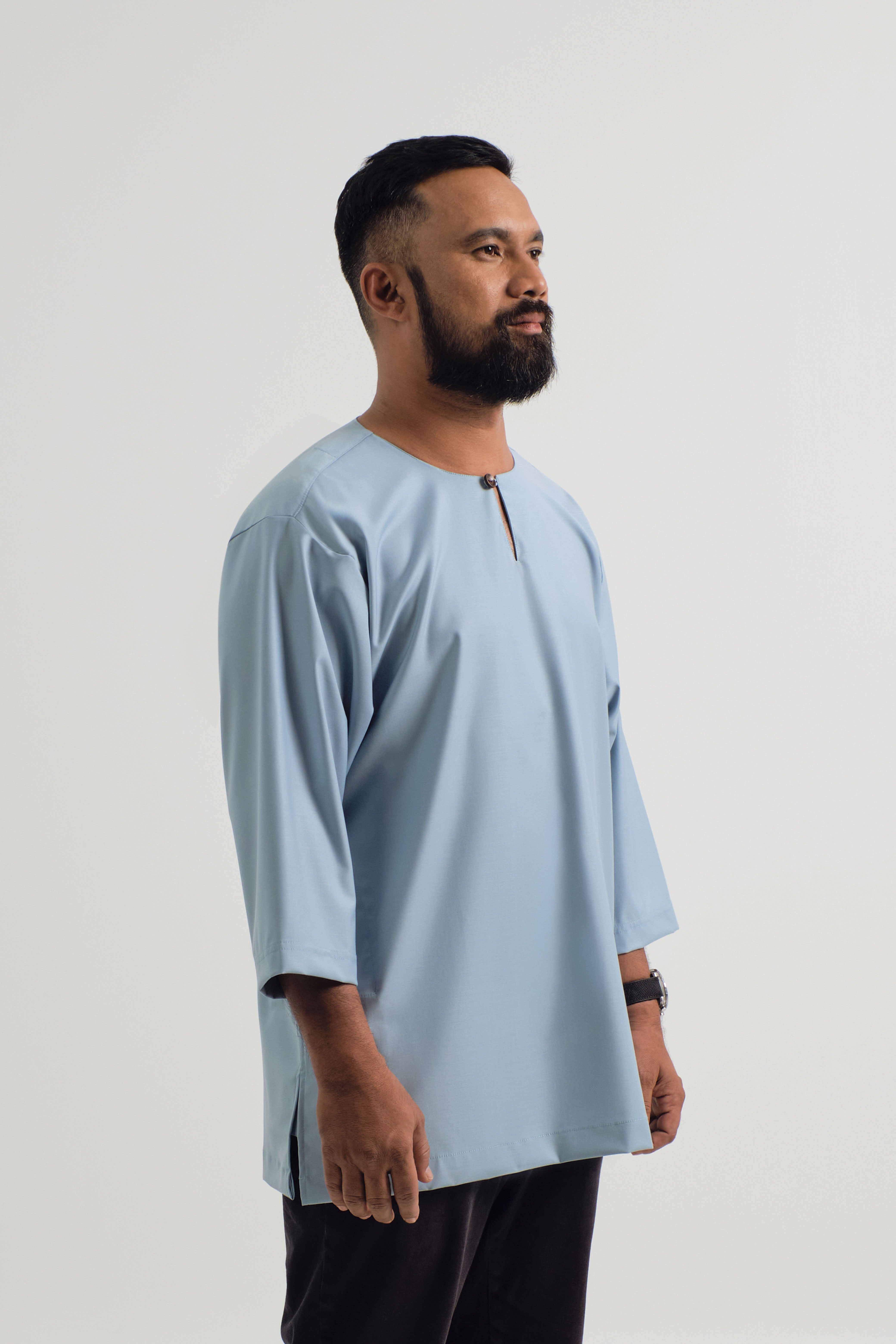 Patawali Three Quarter Sleeve Top - Light Blue