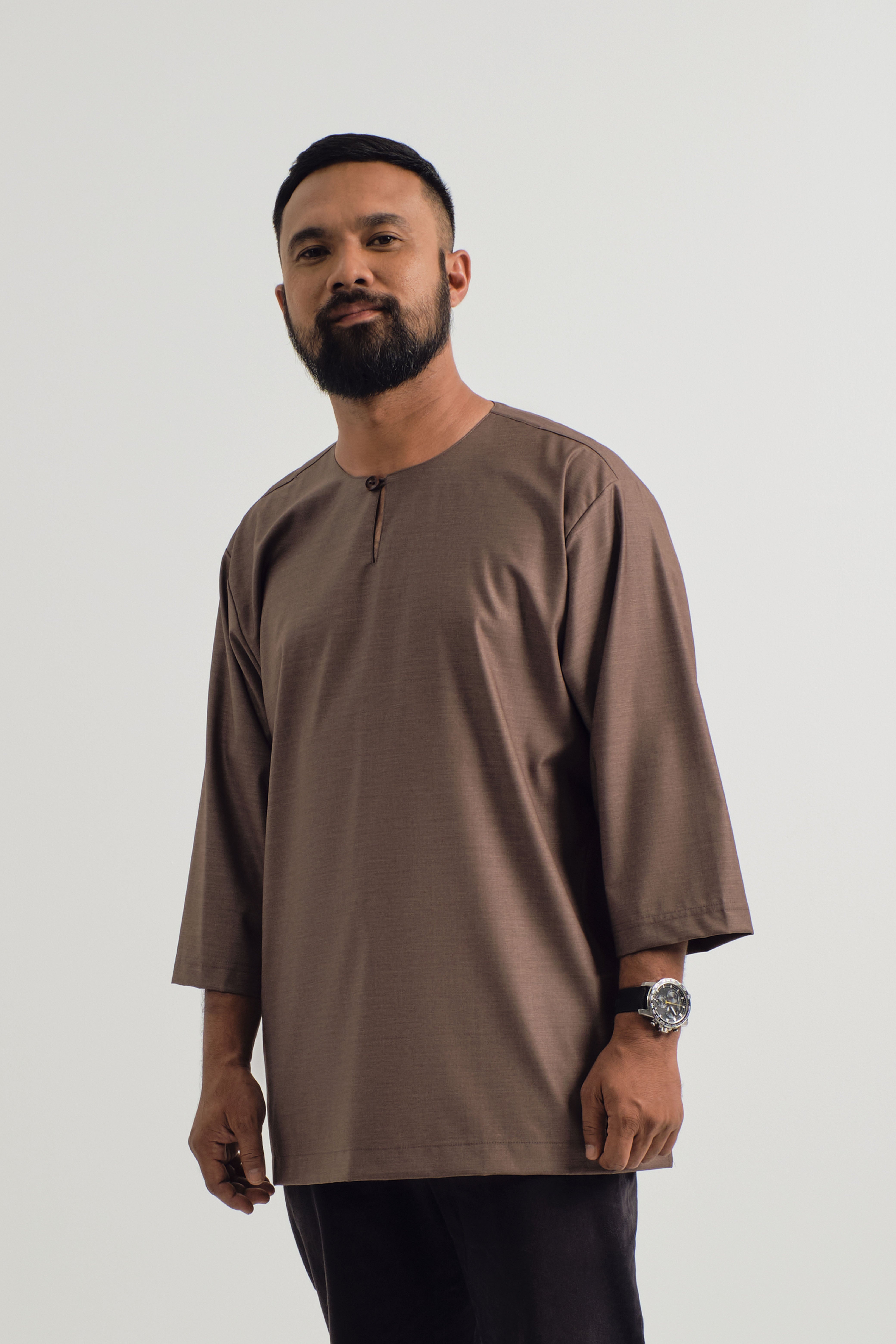 Patawali Three Quarter Sleeve Top - Espresso