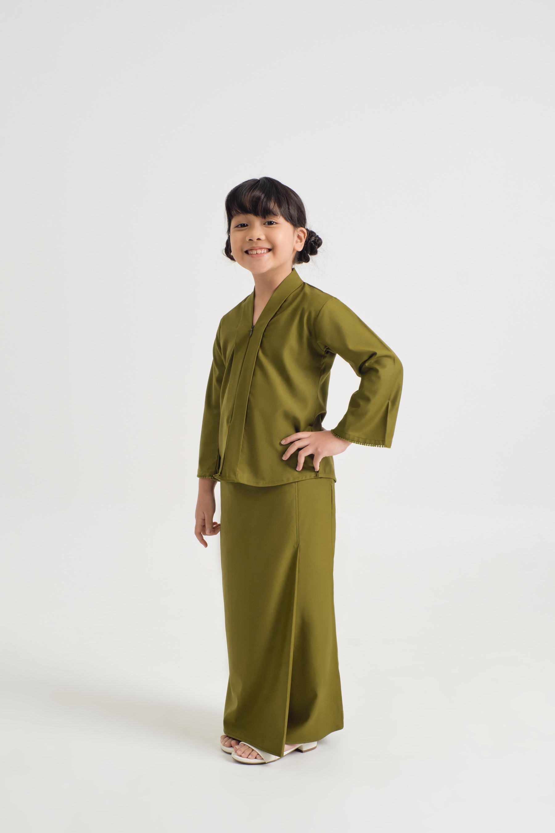 Patawali Girl Kebaya - Olive Green