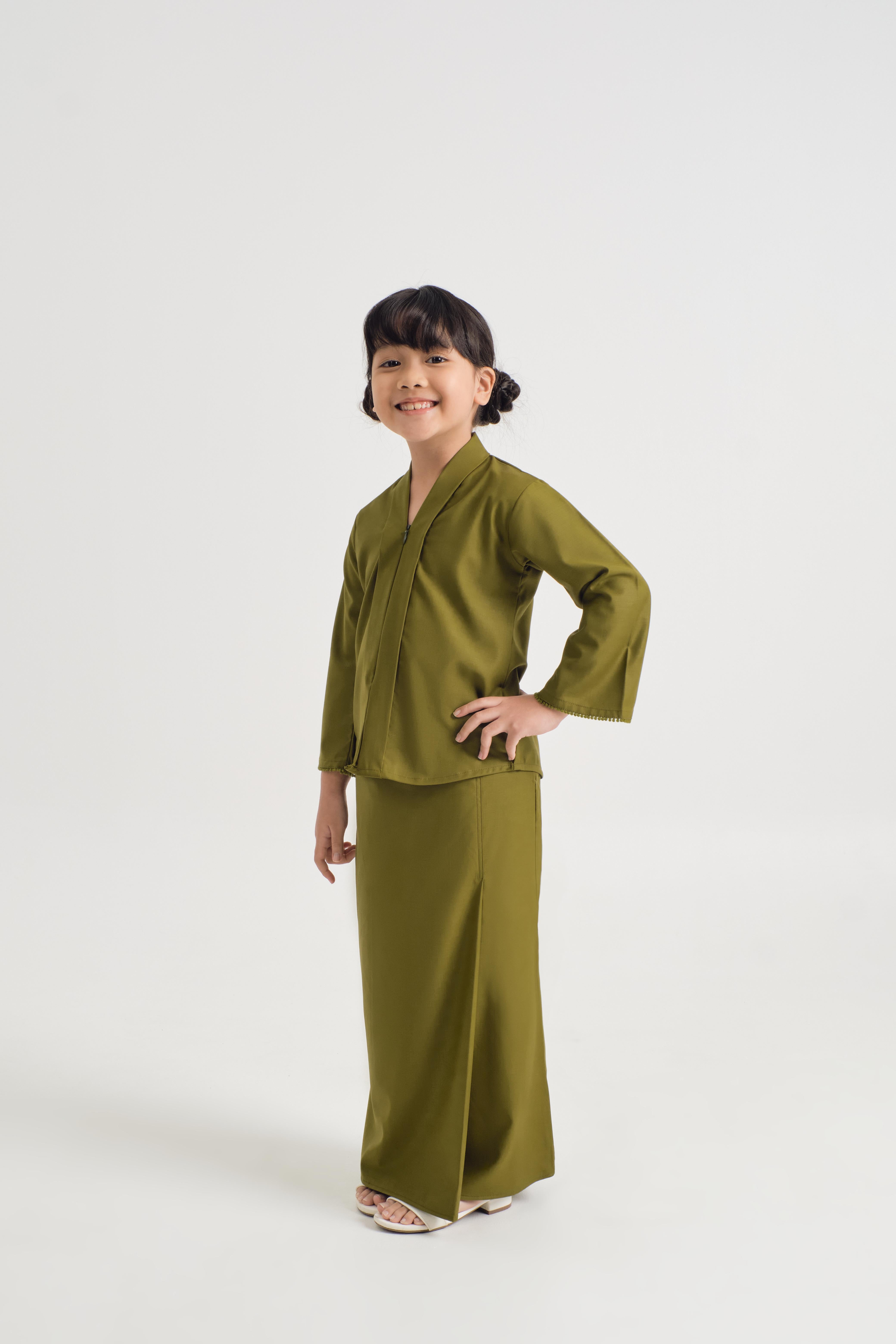 Patawali Girl Kebaya - Olive Green