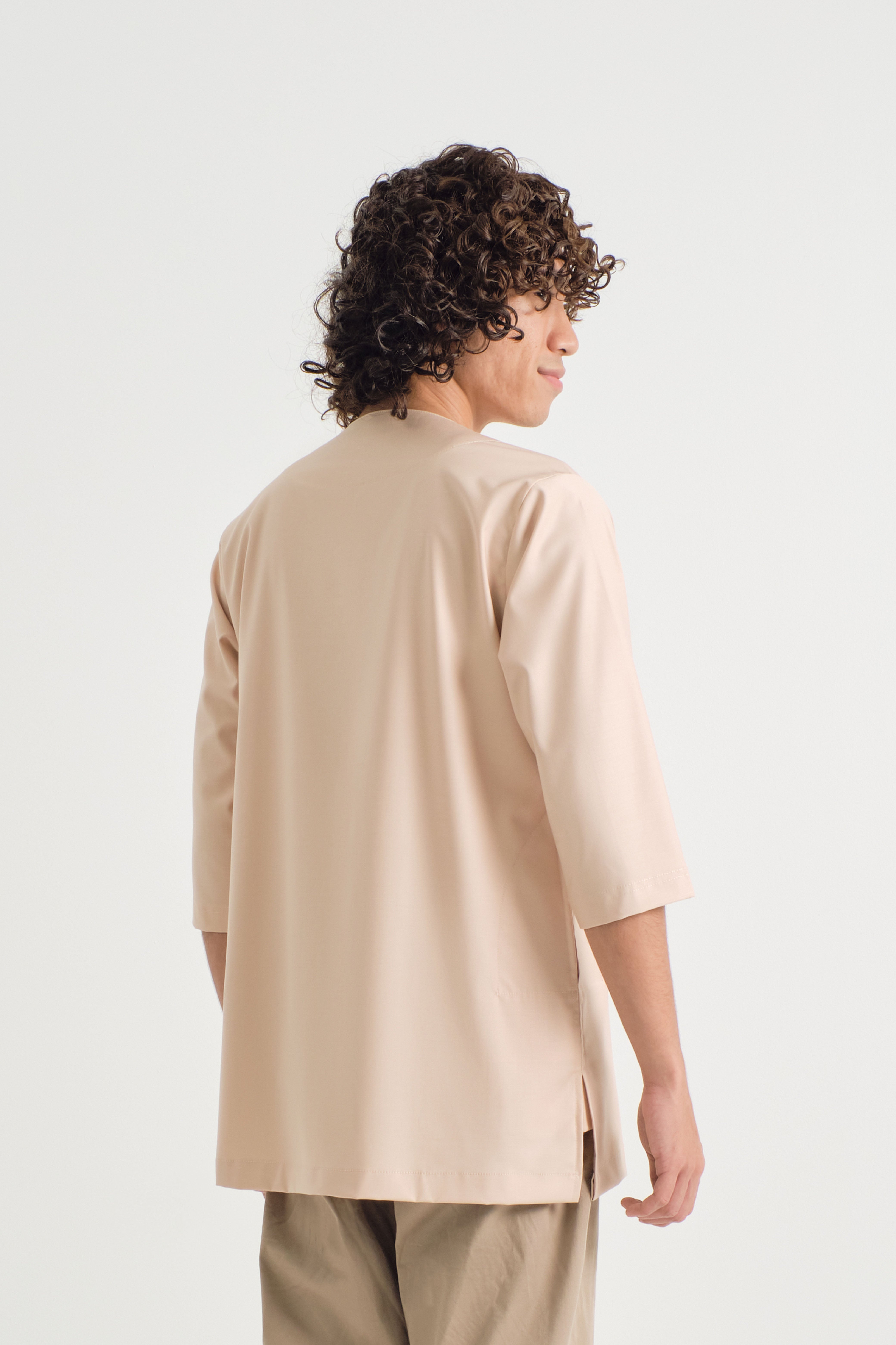 Patawali Three Quarter Sleeve Top - Soft Peach