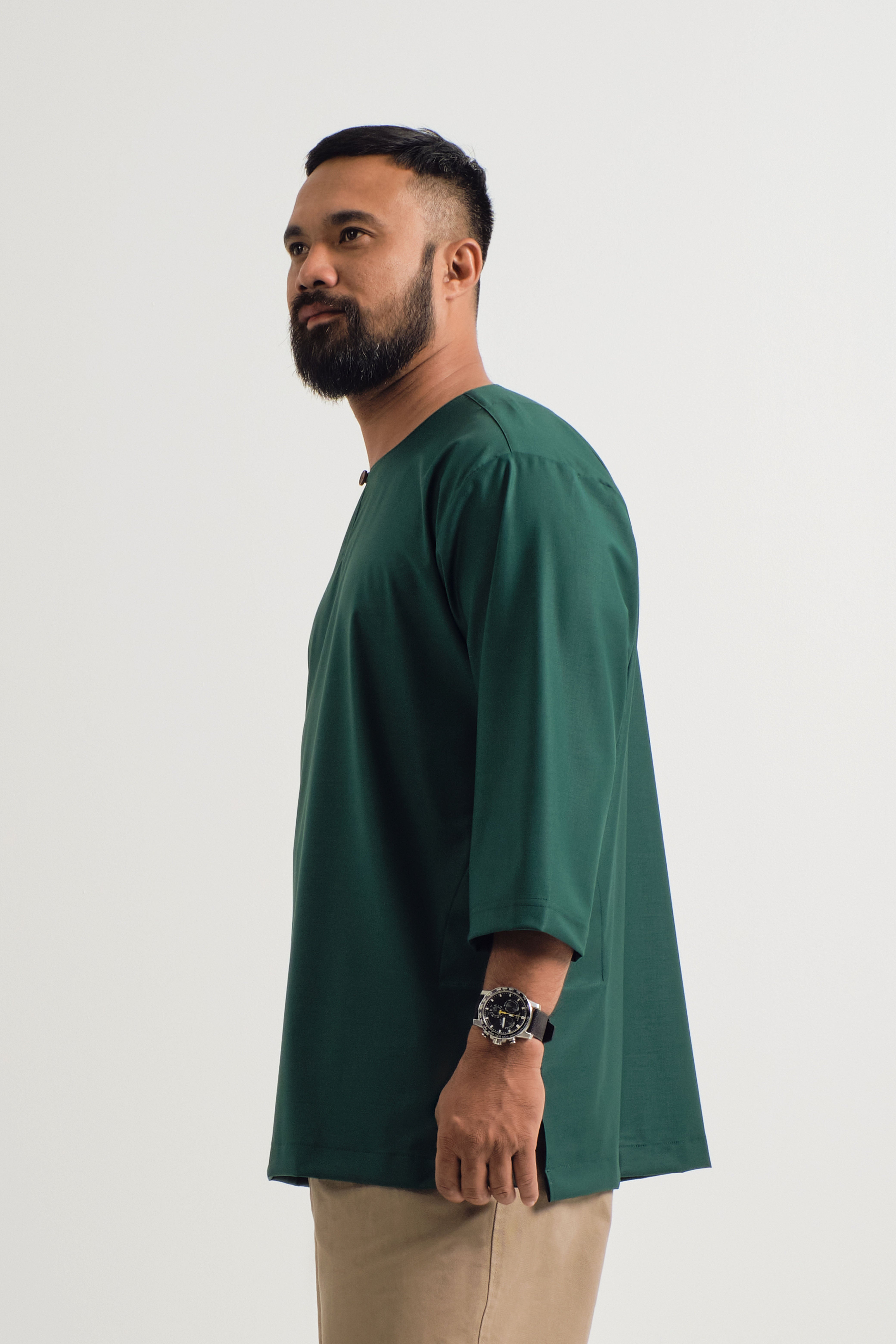 Patawali Three Quarter Sleeve Top - Emerald Green