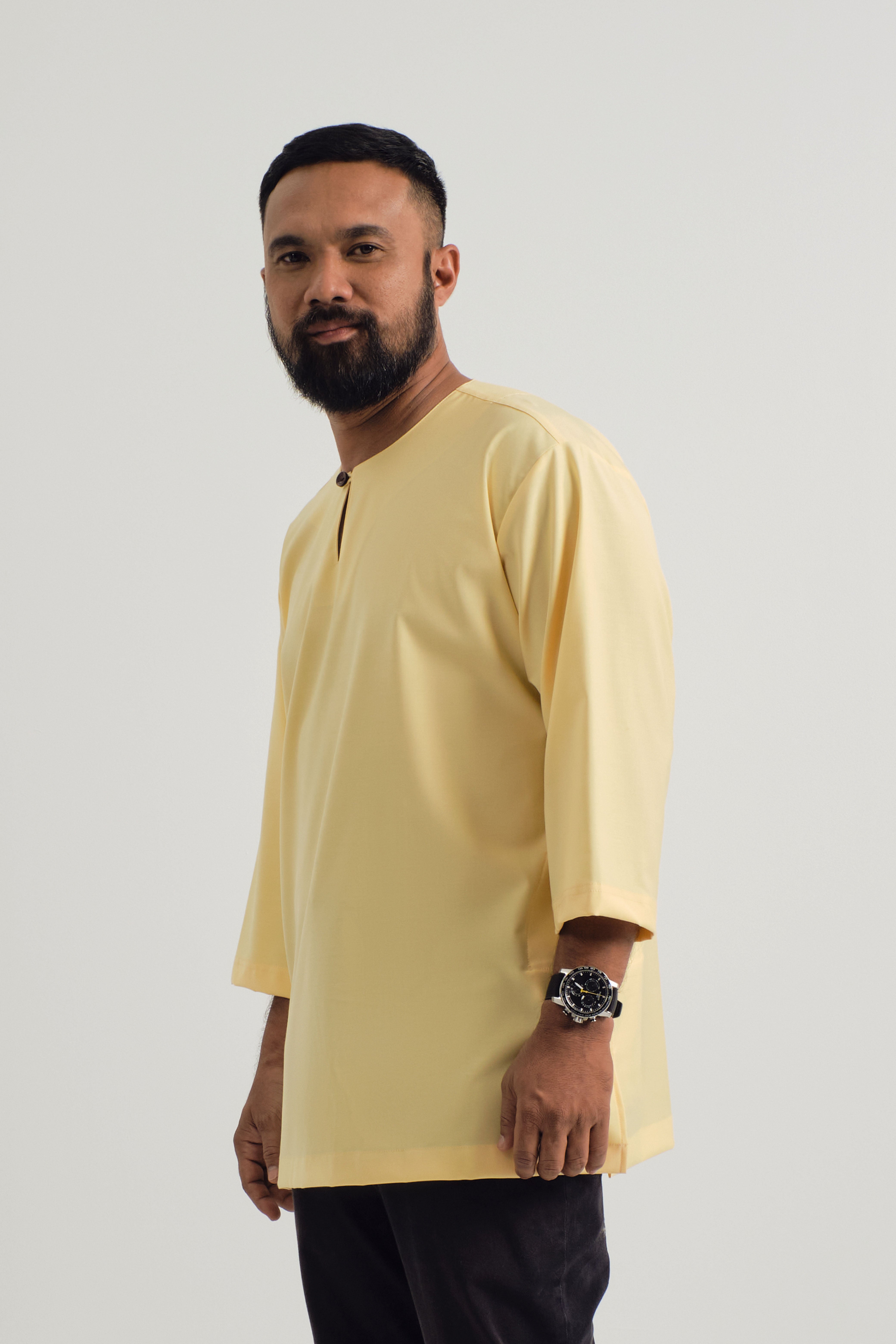 Patawali Three Quarter Sleeve Top - Soft Yellow