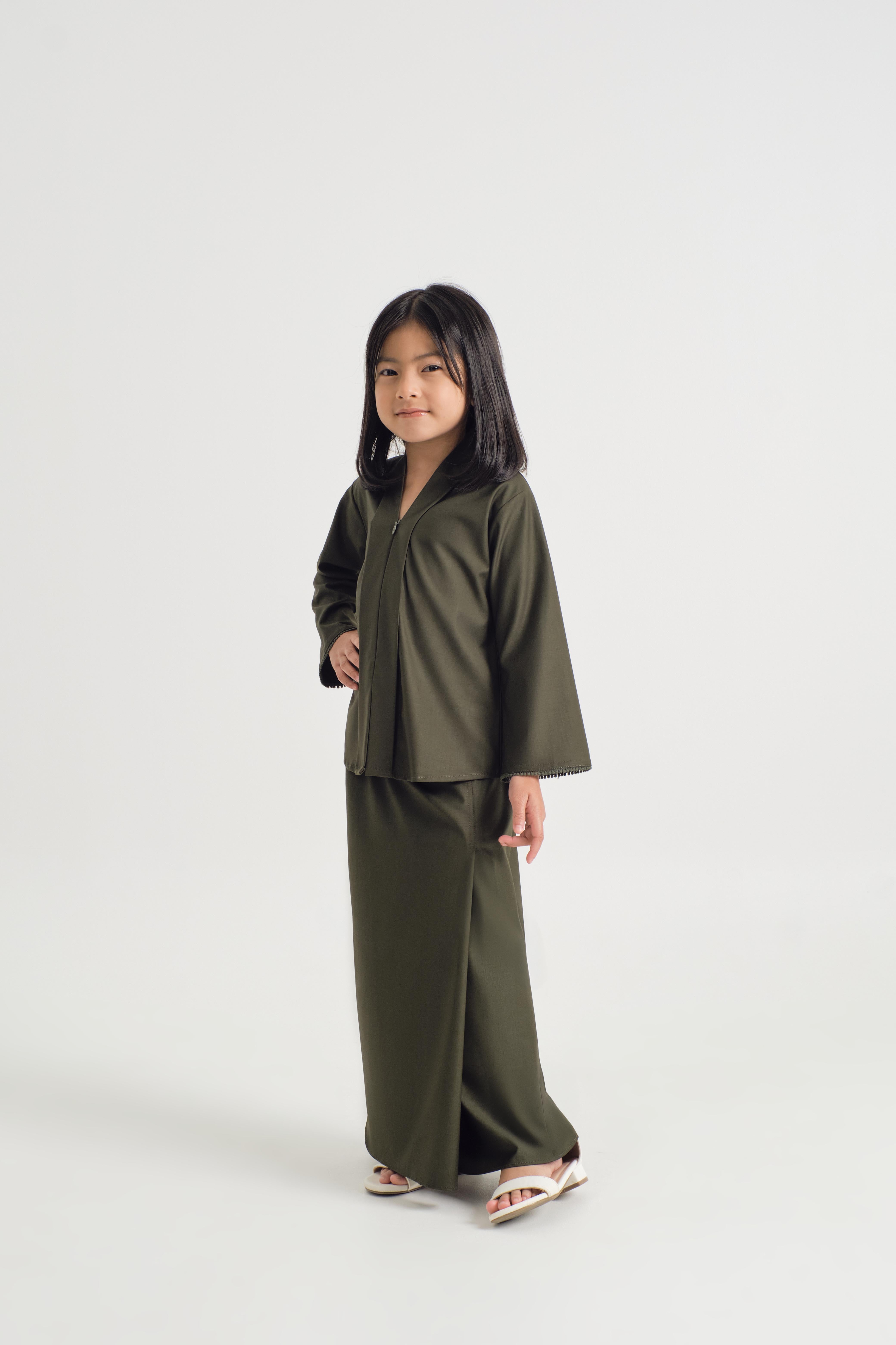 Patawali Girl Kebaya - Dark Army Green