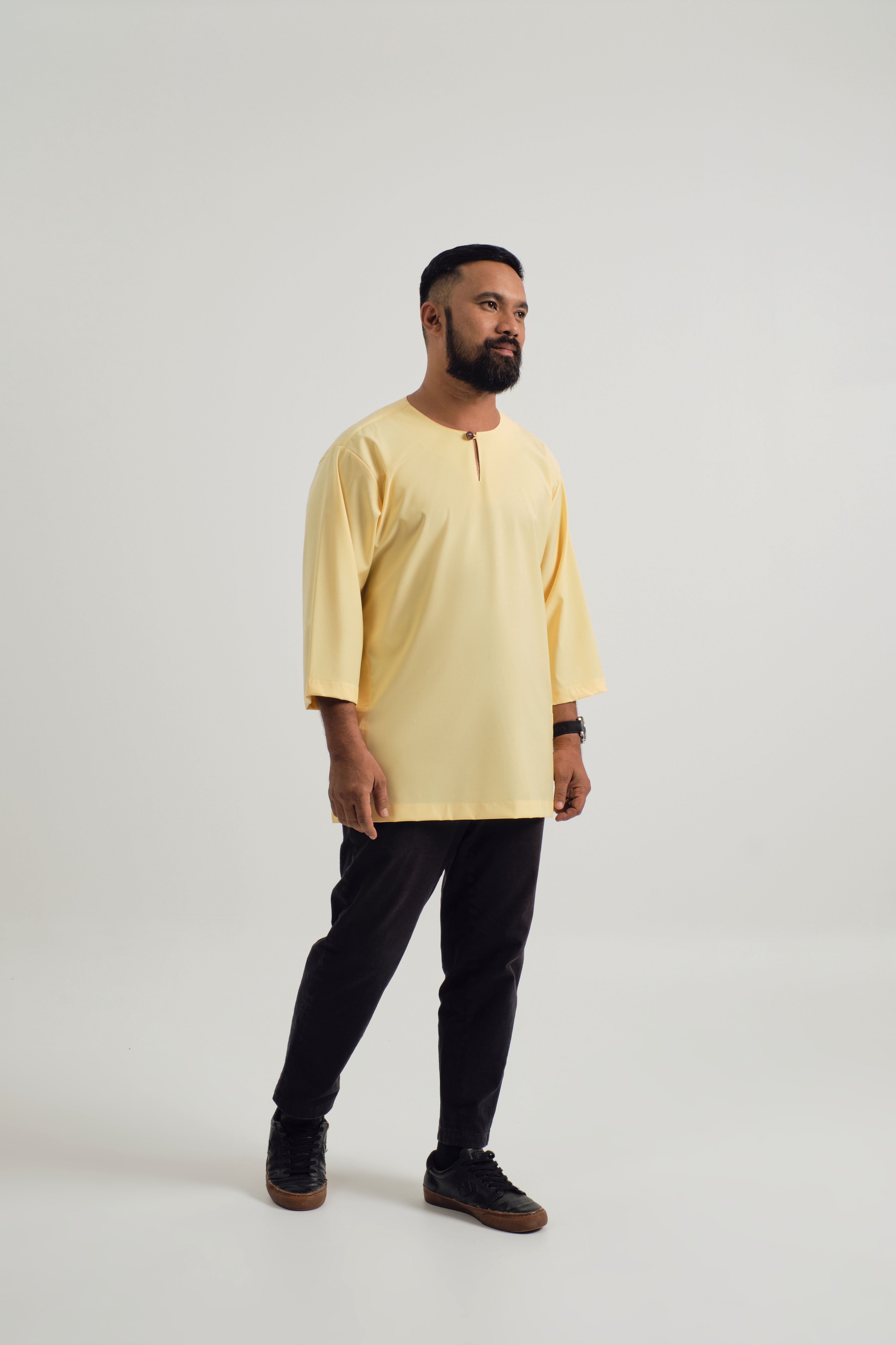 Patawali Three Quarter Sleeve Top - Soft Yellow