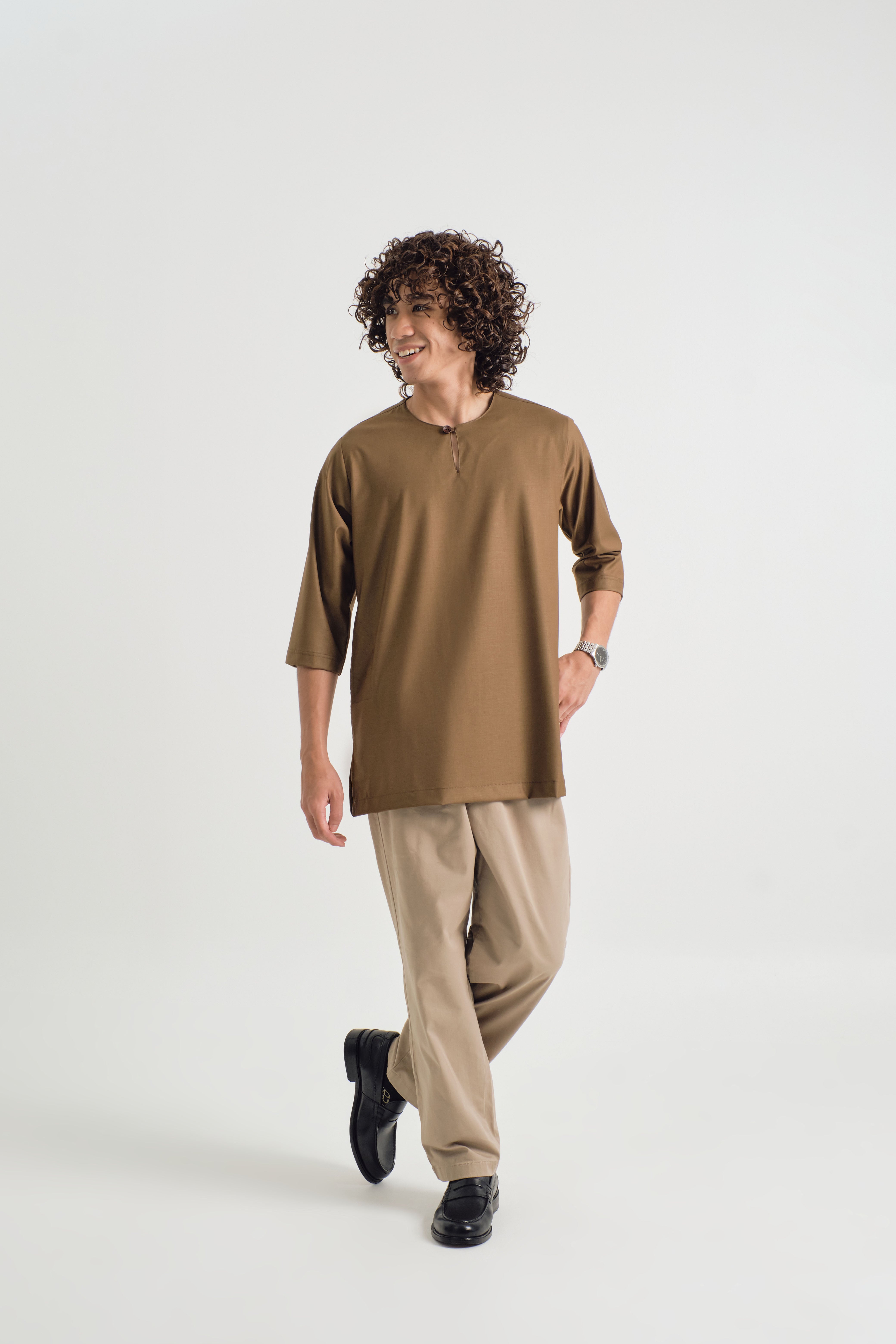 Patawali Three Quarter Sleeve Top - Walnut