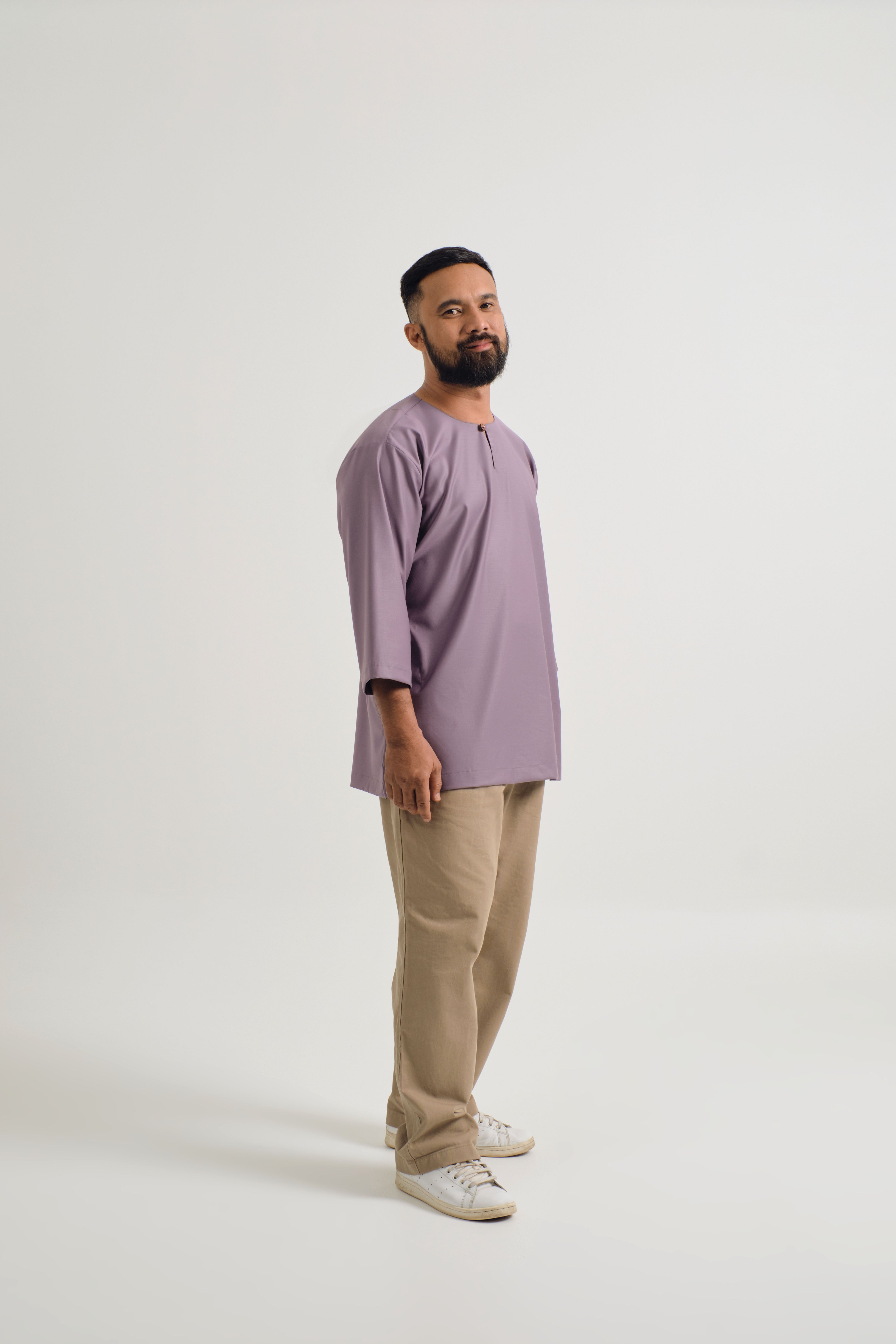 Patawali Three Quarter Sleeve Top - Dusty Lilac