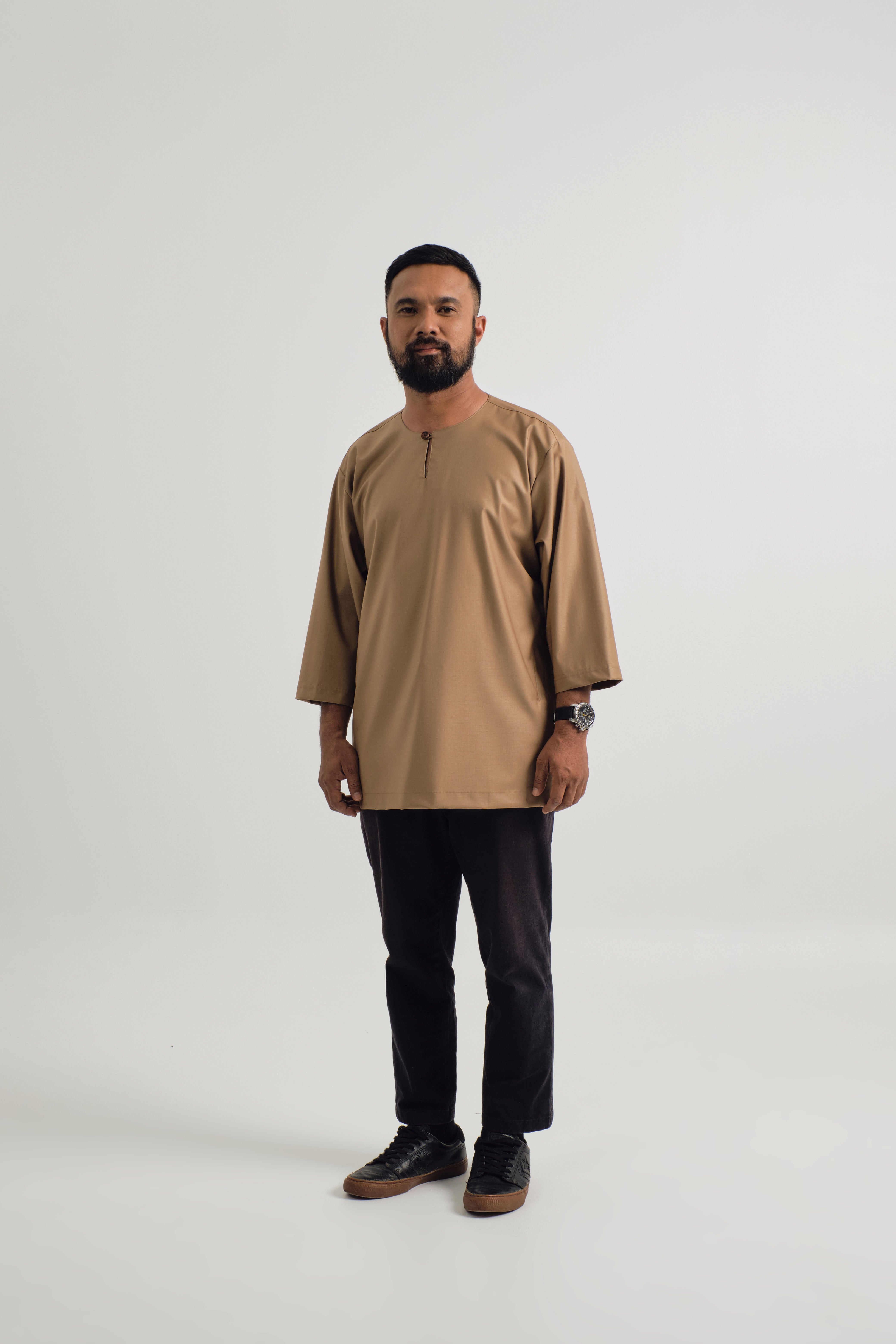 Patawali Three Quarter Sleeve Top - Hazel Brown