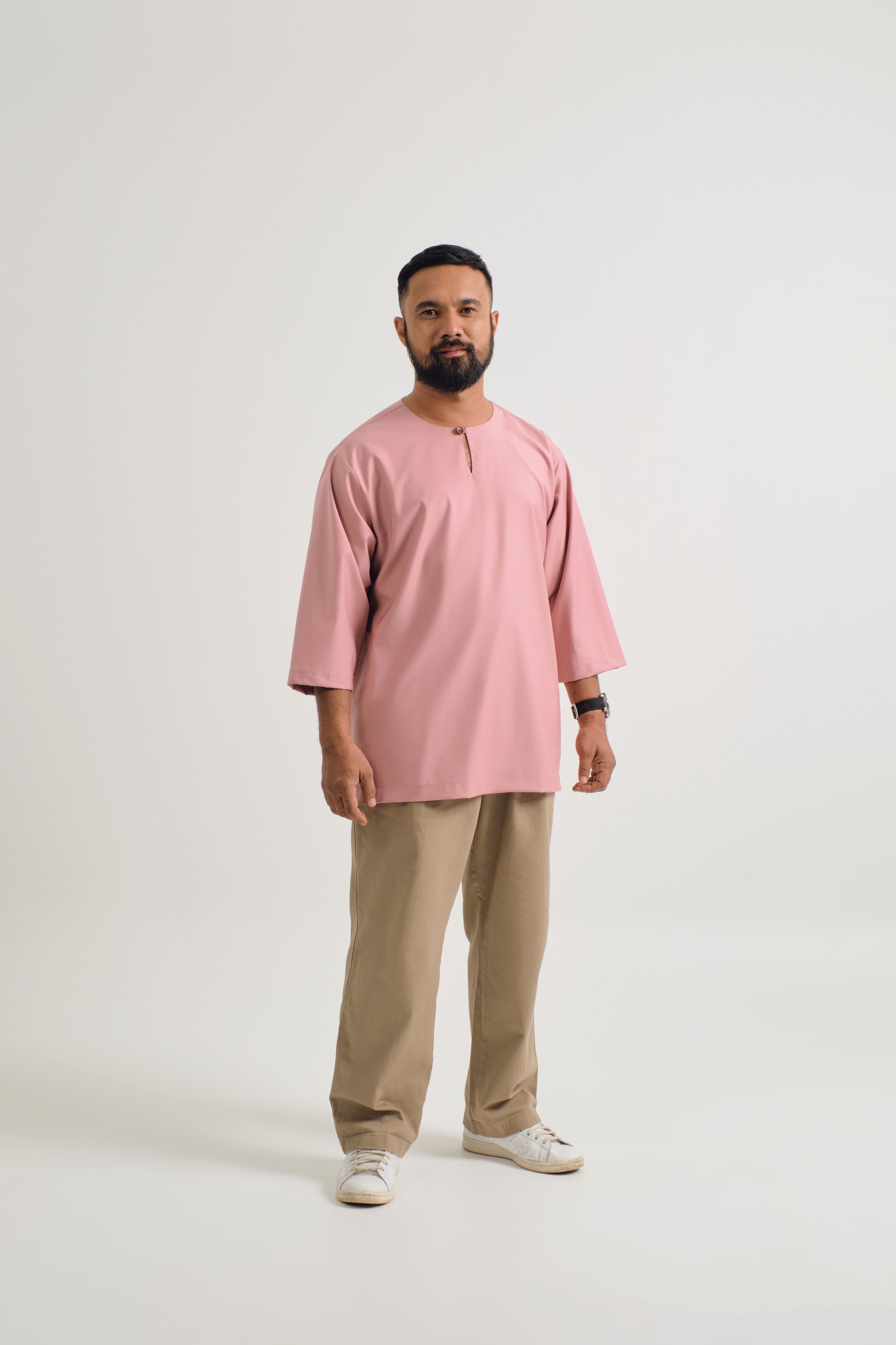 Patawali Three Quarter Sleeve Top - Dusty Pink