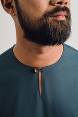 Patawali Three Quarter Sleeve Top - Peacock Green