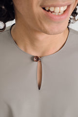 Patawali Three Quarter Sleeve Top - Muted Grey