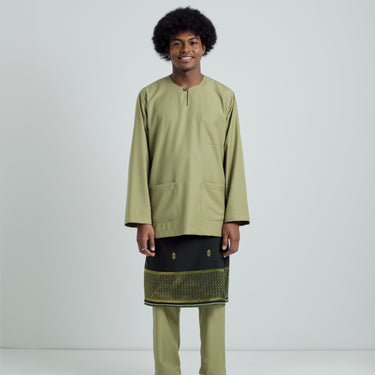 Patawali Classic Fit Baju Melayu Teluk Belanga - Sage Green