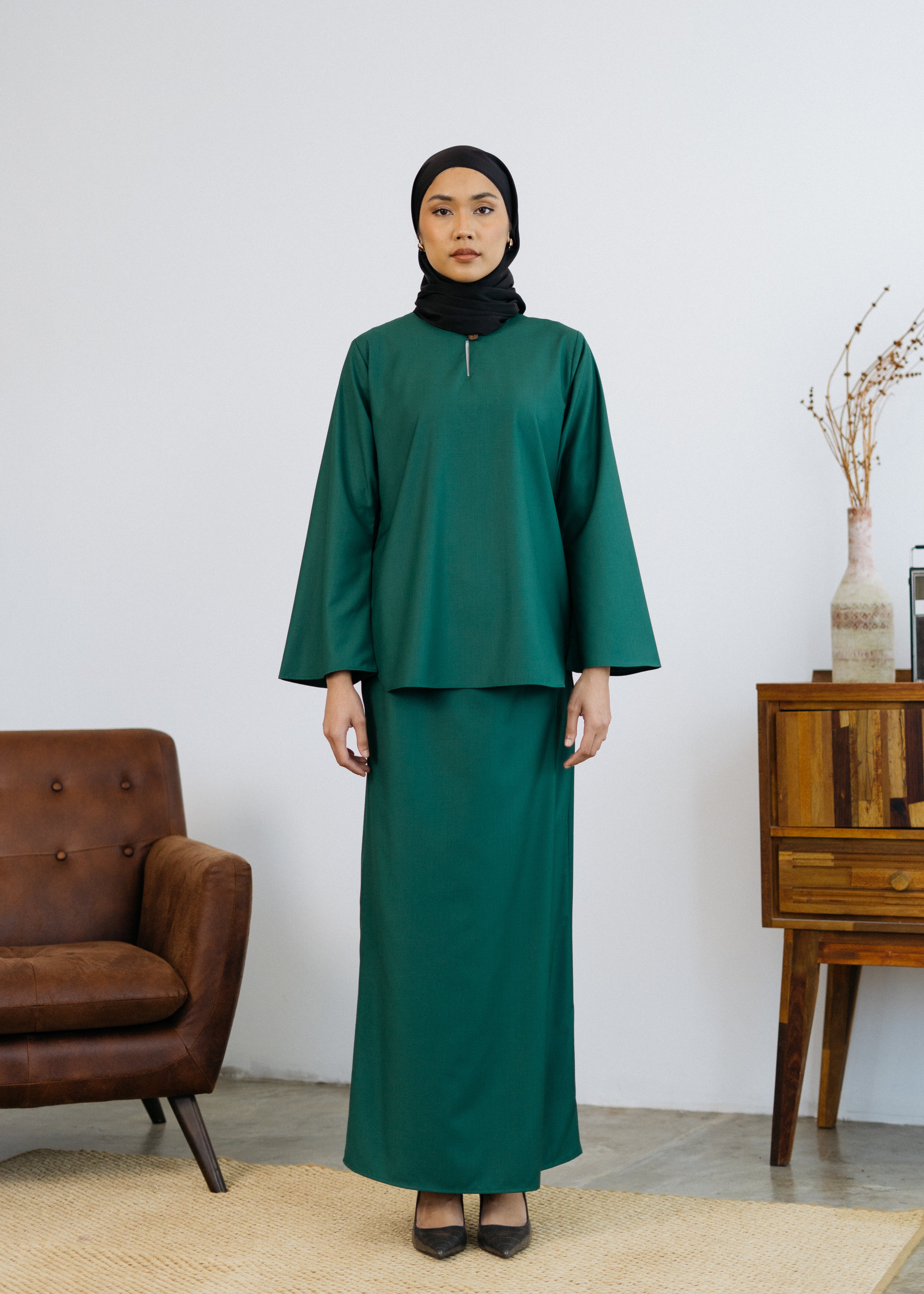 Patawali Baju Kurung Emerald Green