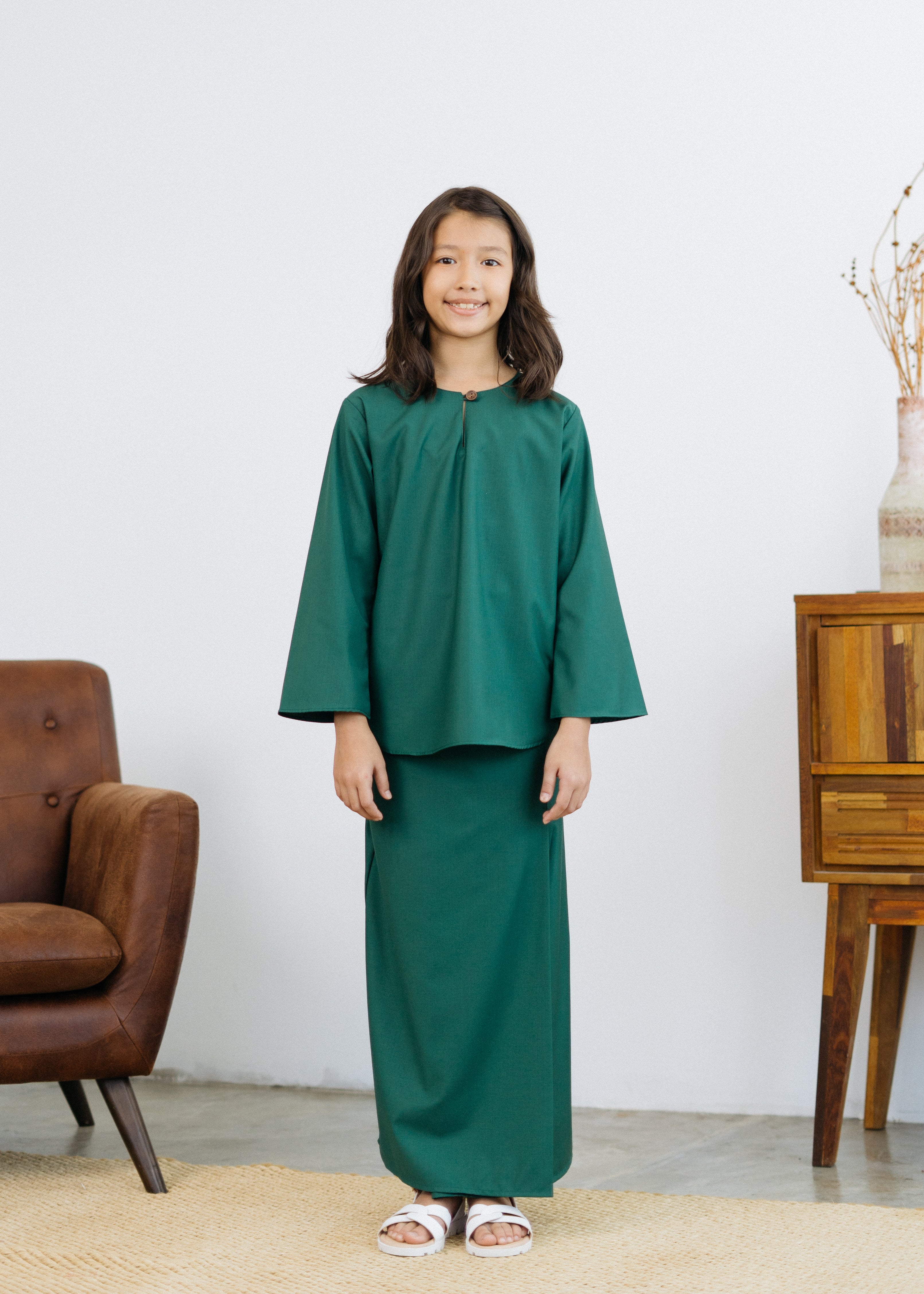 Patawali Girls Baju Kurung - Emerald Green