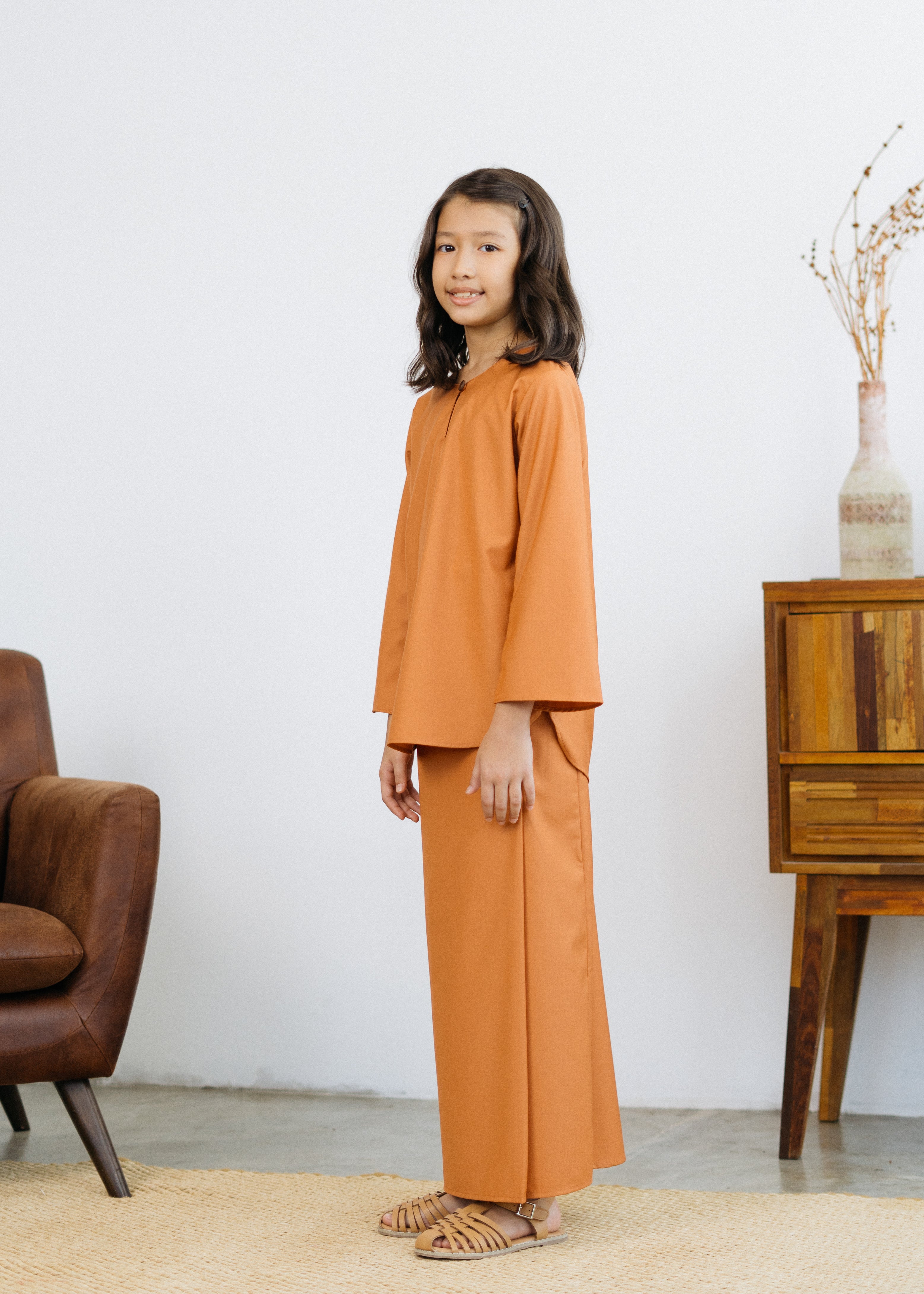 Patawali Girls Baju Kurung - Copper Brown