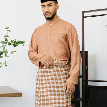 Patawali Baju Melayu Cekak Musang Almond Brown