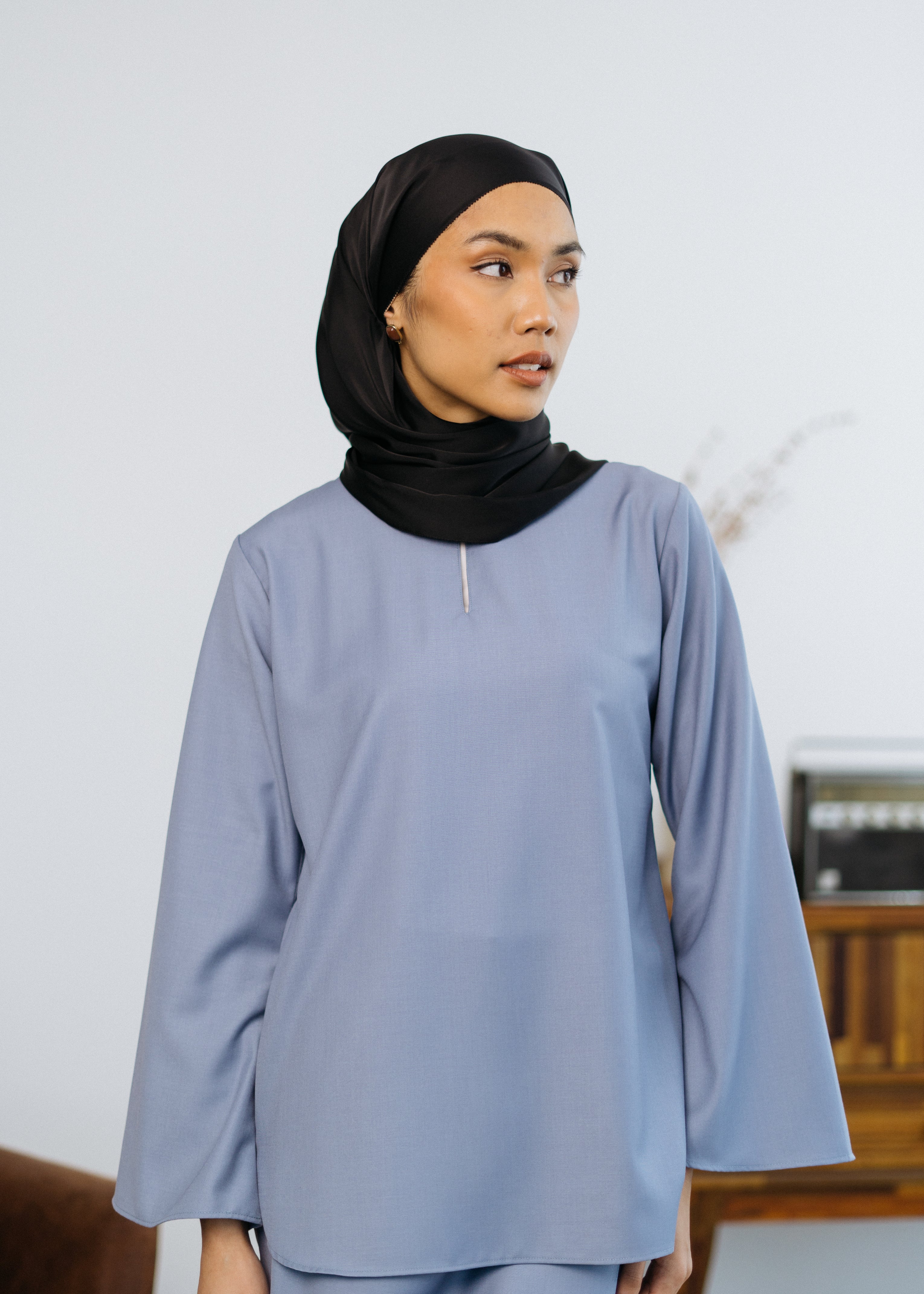 Patawali Baju Kurung Steel Grey