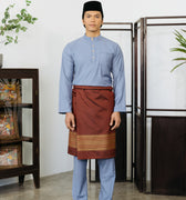 Patawali Baju Melayu Cekak Musang Steel Grey