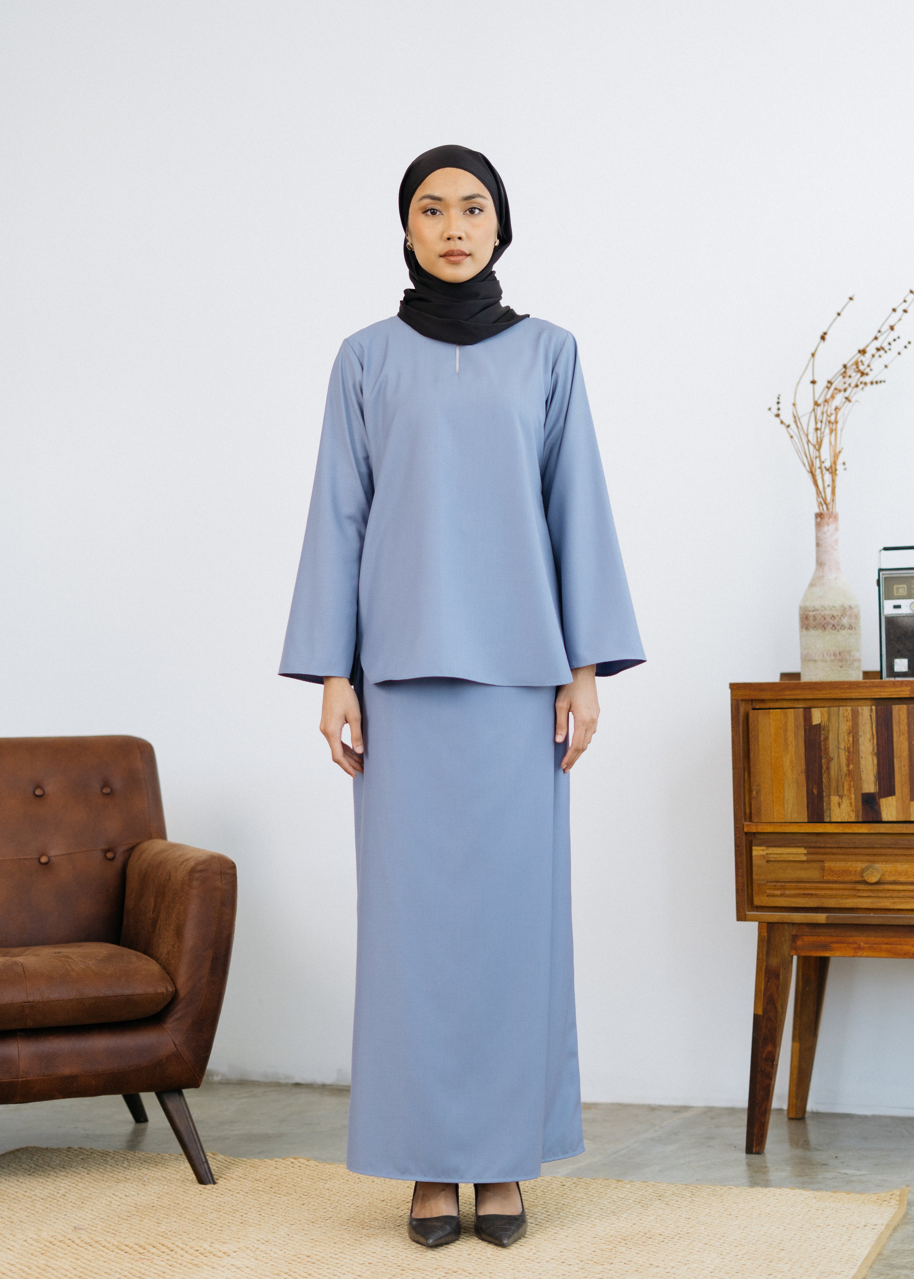 Patawali Baju Kurung Steel Grey