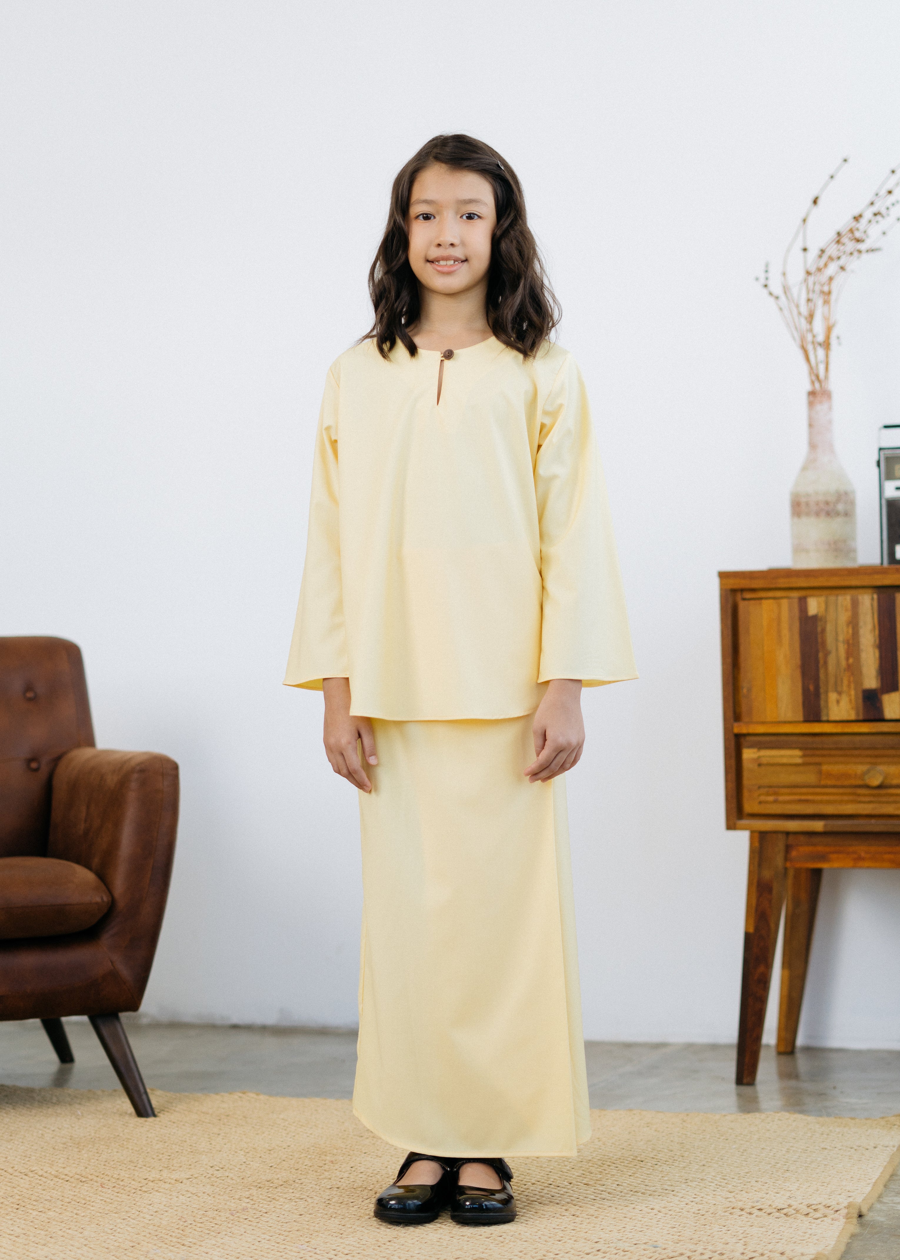 Patawali Girls Baju Kurung - Soft Yellow