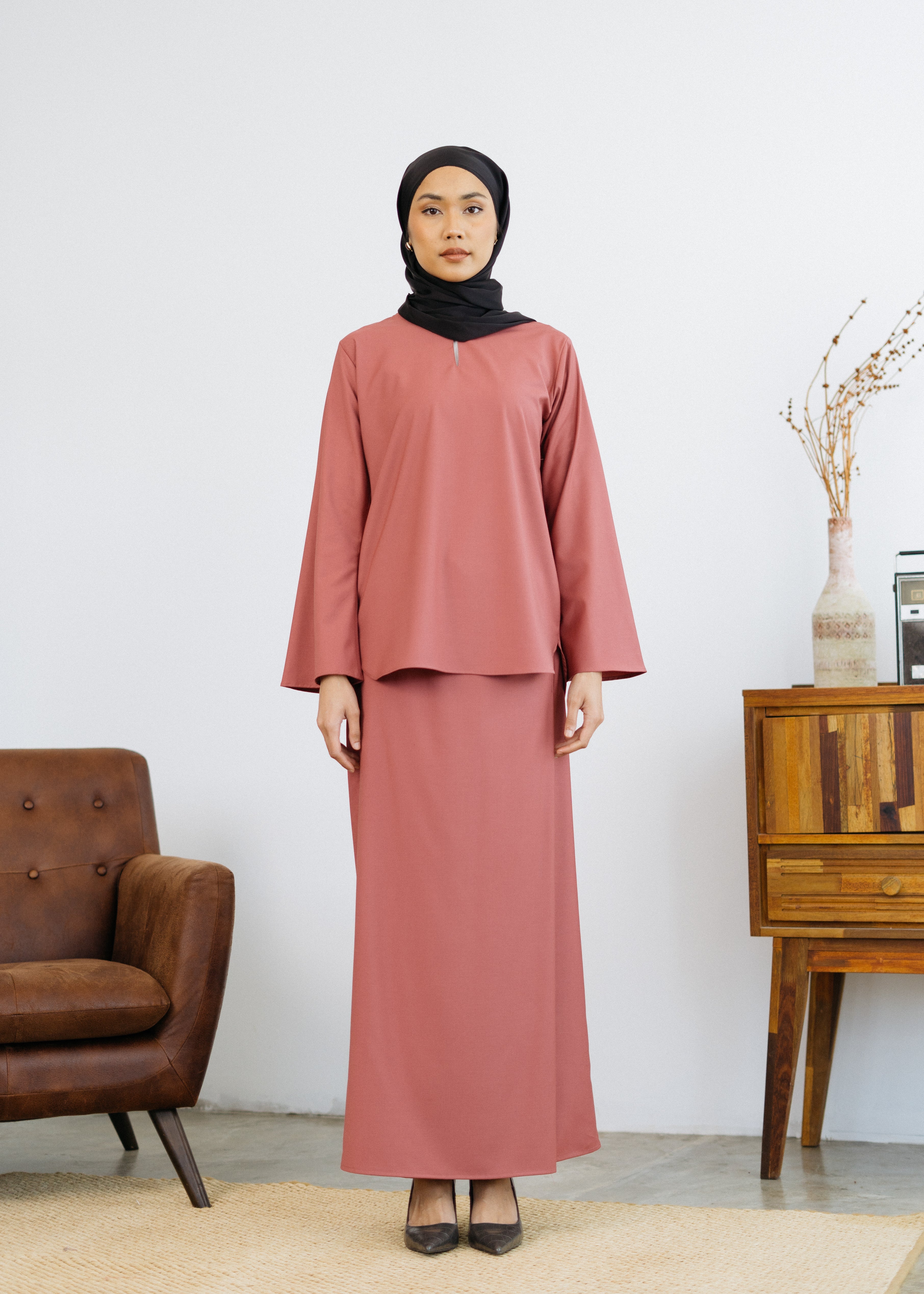 Patawali Baju Kurung - Rosewood Pink