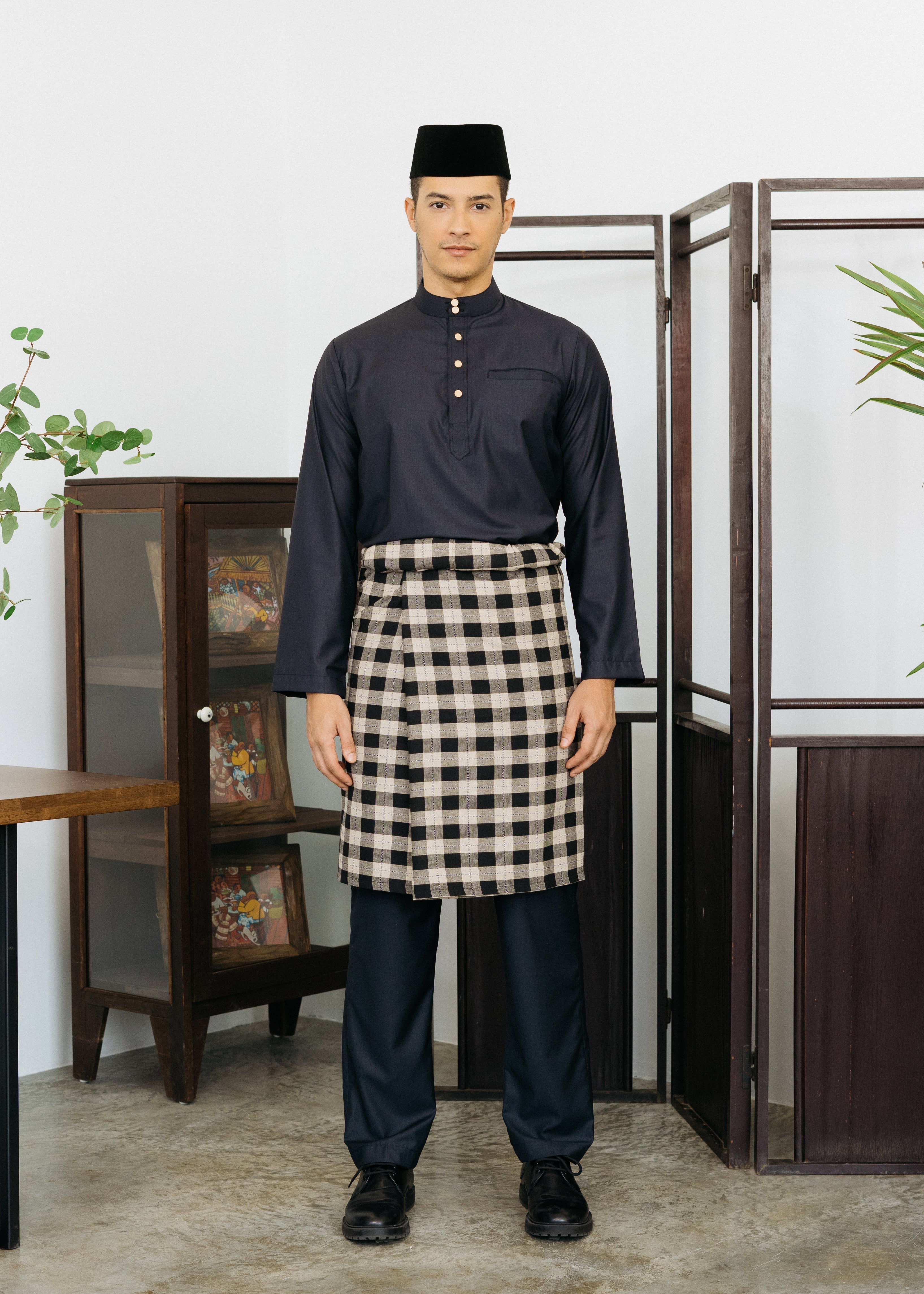 Patawali Baju Melayu Cekak Musang True Black