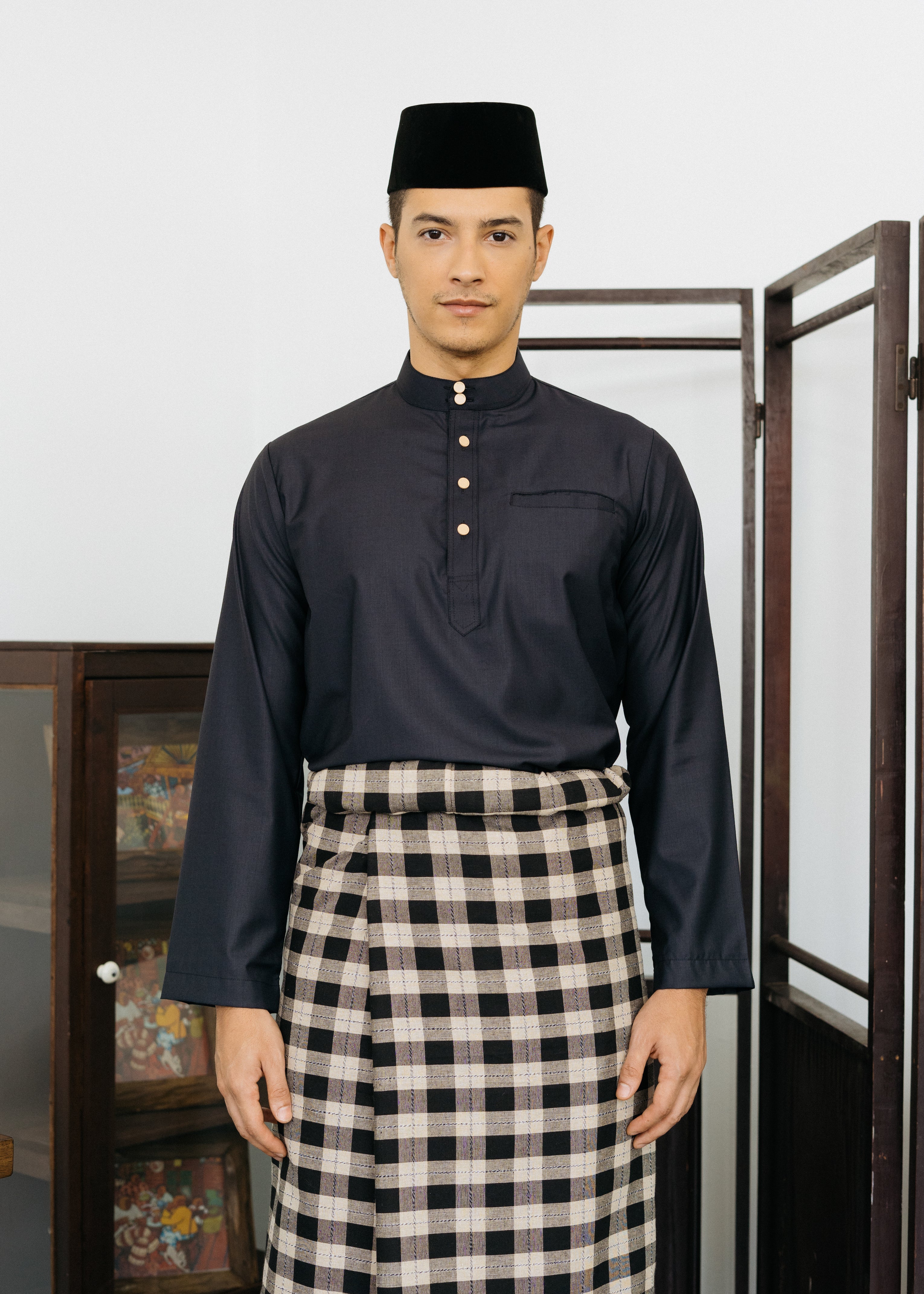 Patawali Baju Melayu Cekak Musang True Black