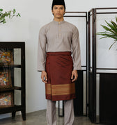 Patawali Baju Melayu Cekak Musang Coin Grey