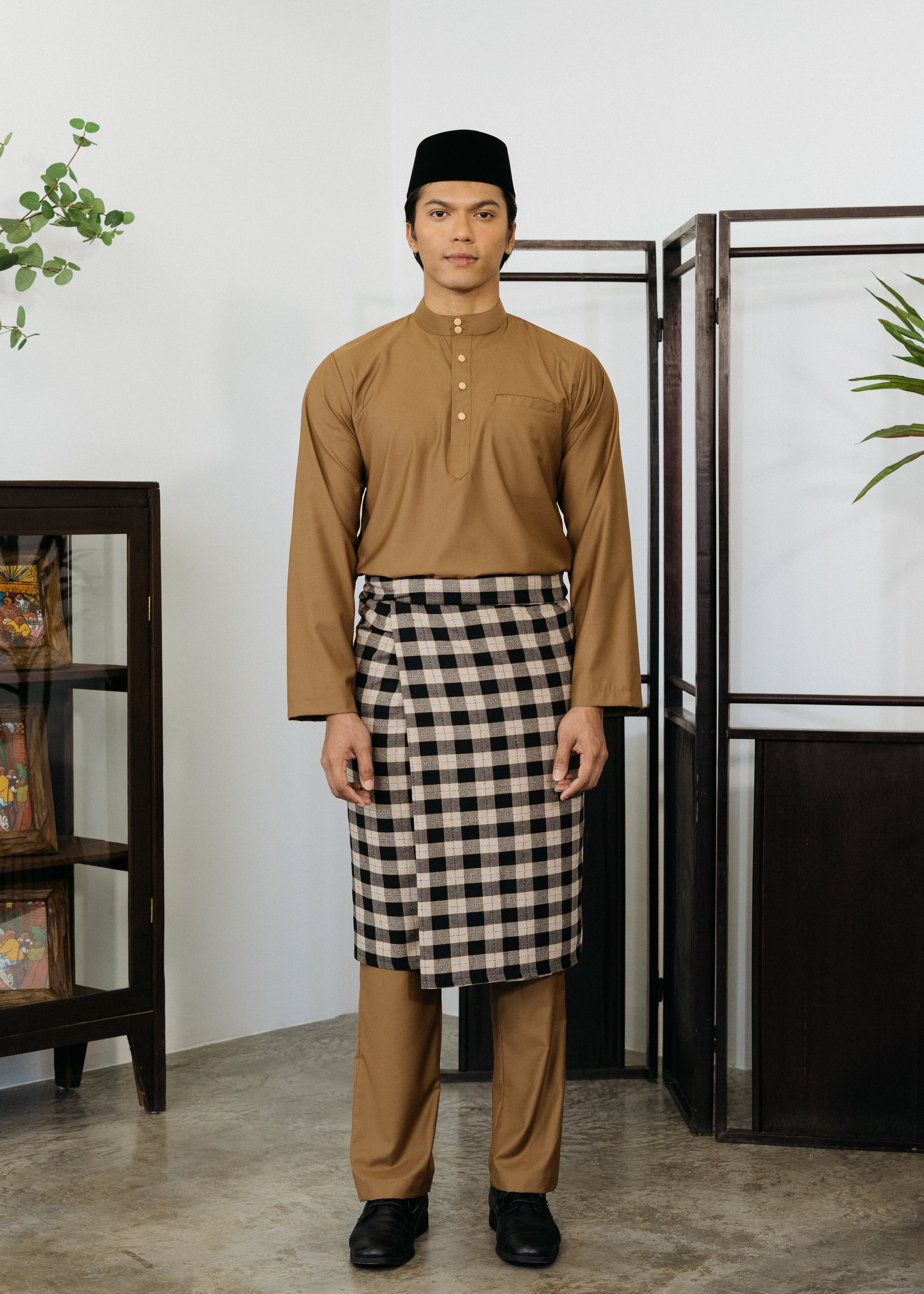 Patawali Baju Melayu Cekak Musang - Coffee Brown