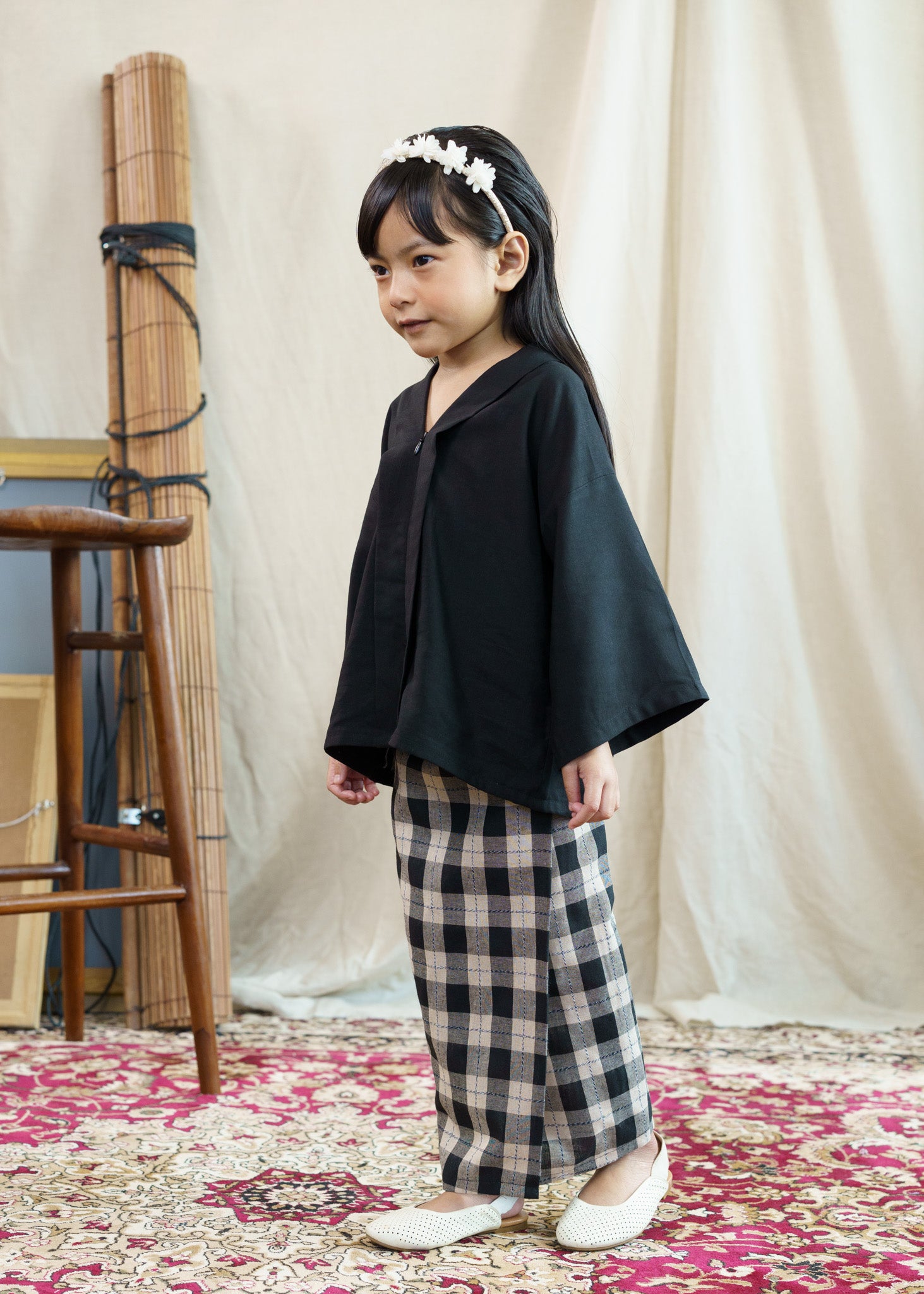 Mansoor Girls Kebaya - Black