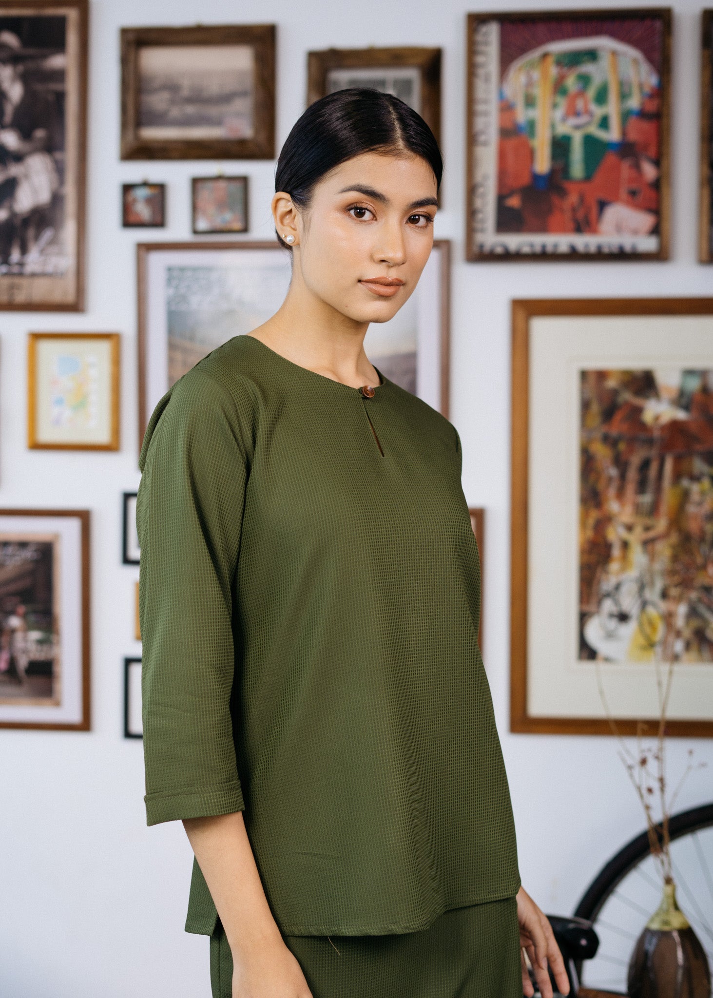 Nadim Women Baju Kurung - Pine Green