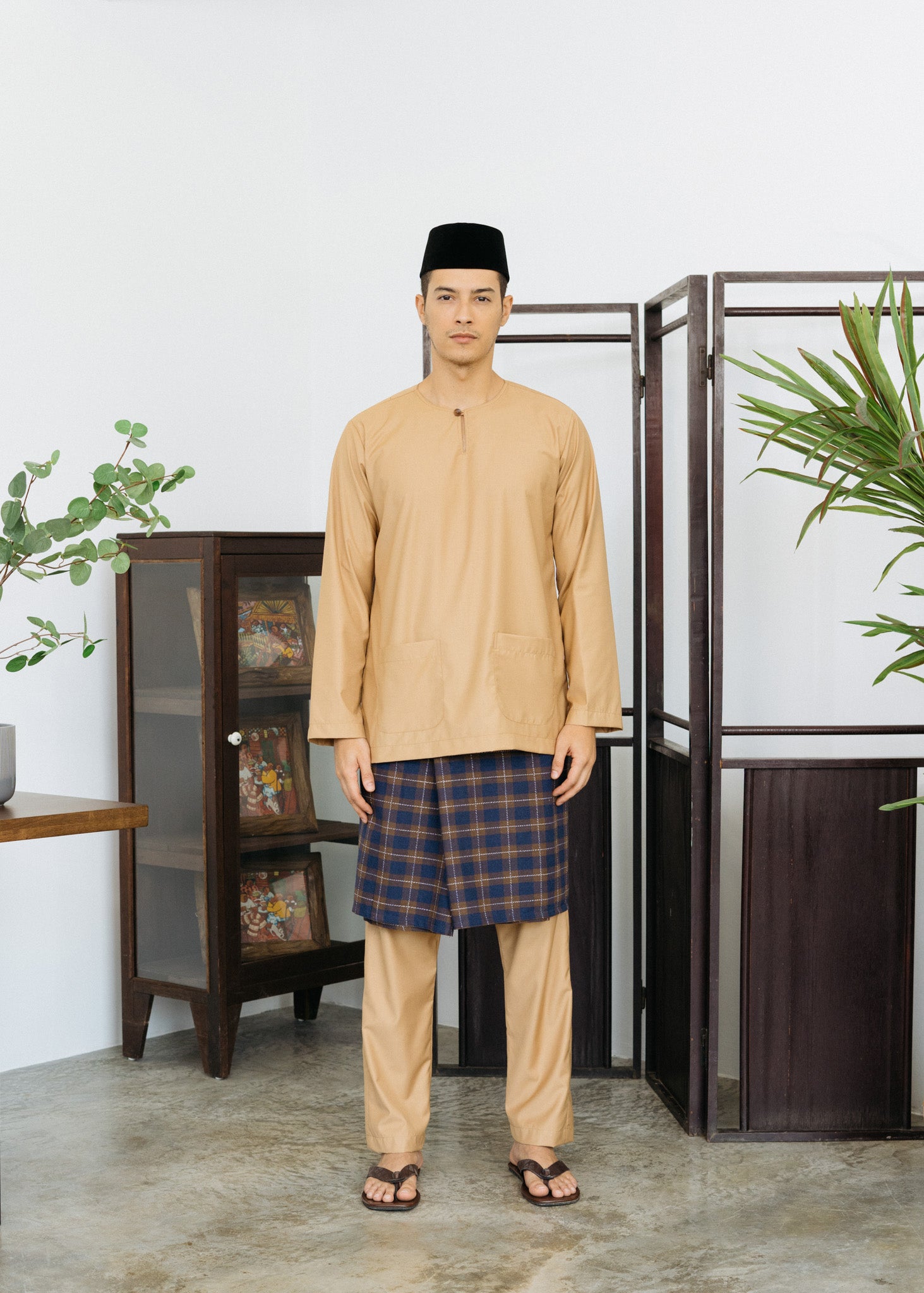 Patawali Baju Melayu Teluk Belanga - Tan Brown