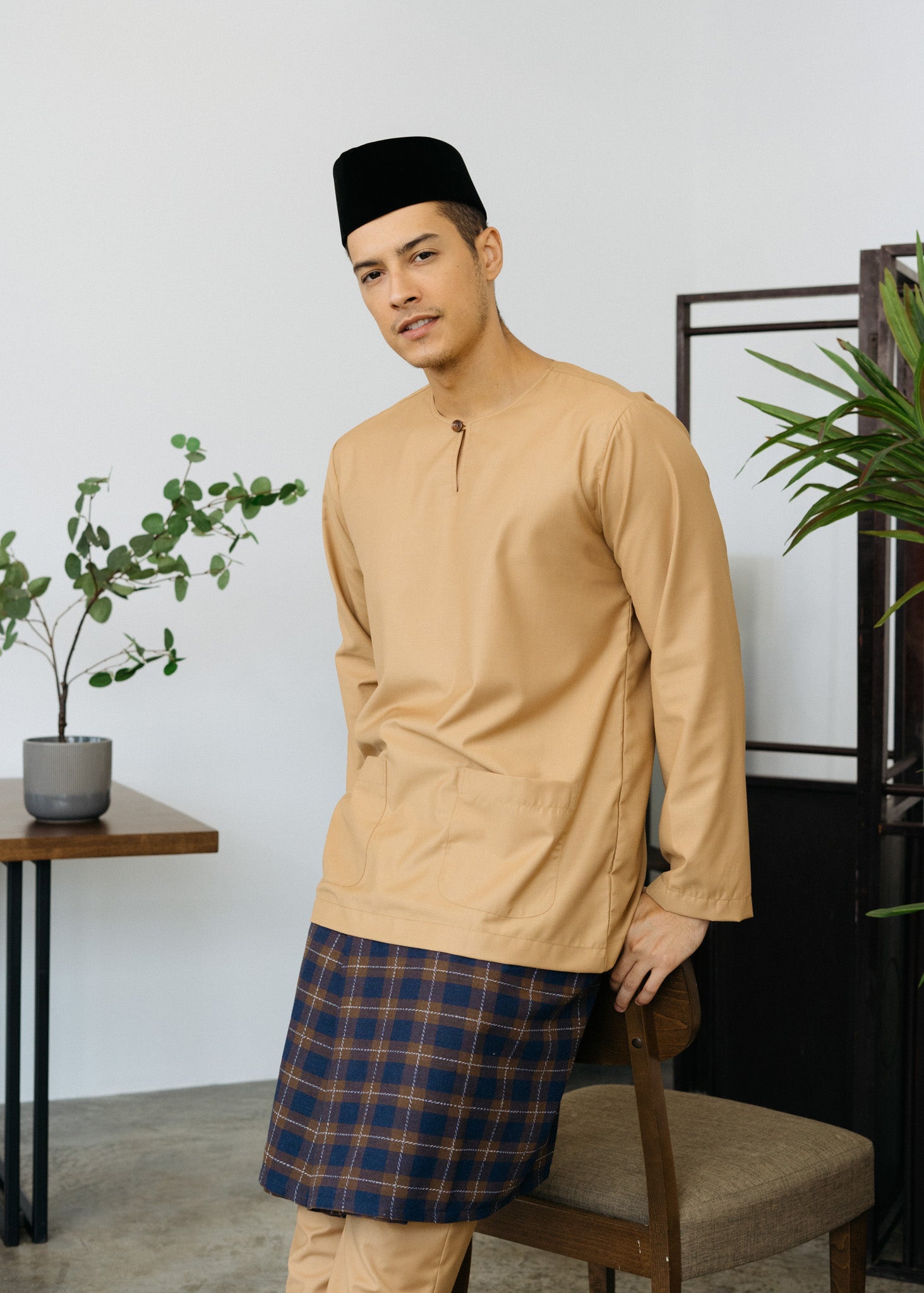 Patawali Baju Melayu Teluk Belanga - Tan Brown