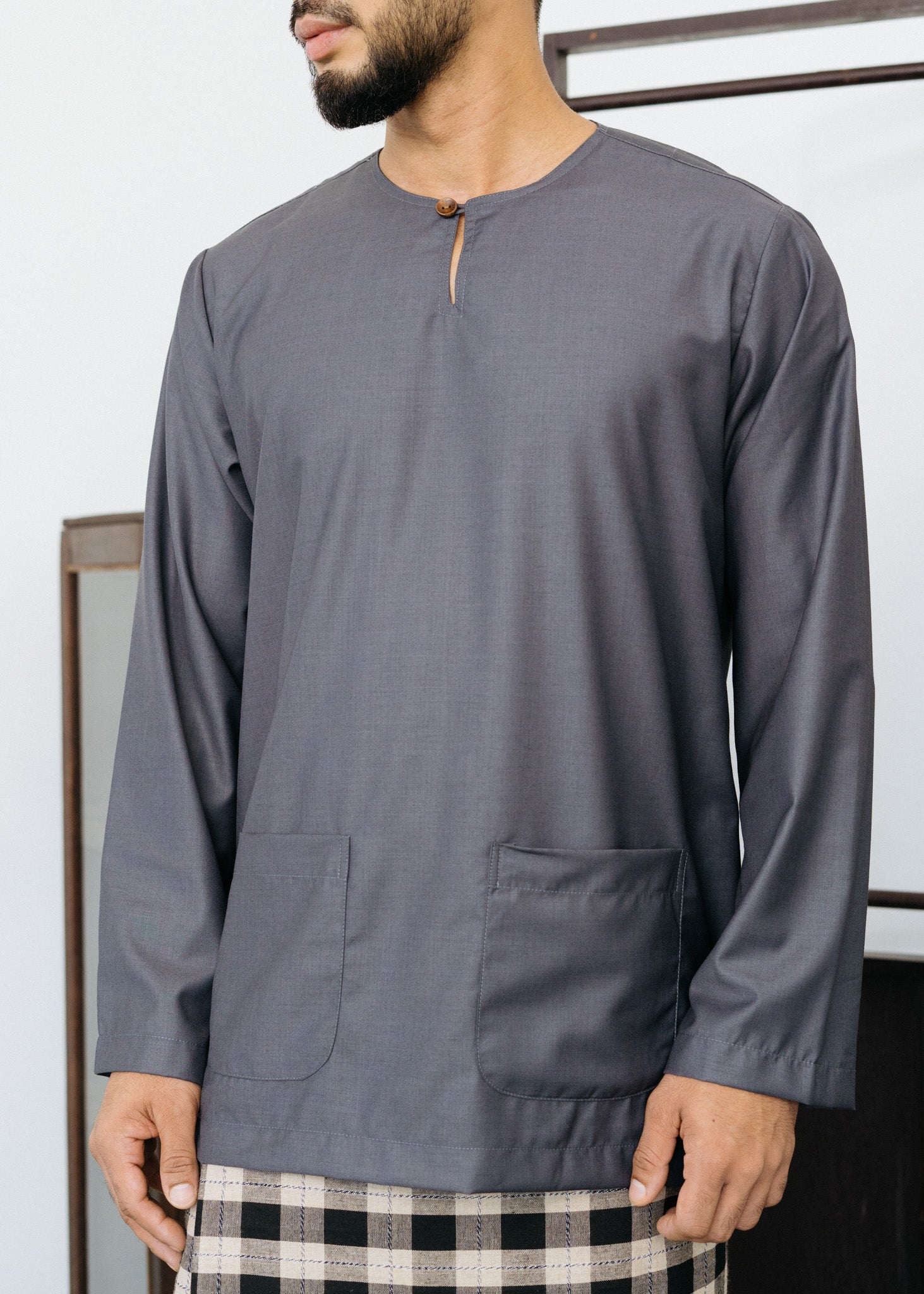 Patawali Baju Melayu Teluk Belanga - Iron Grey