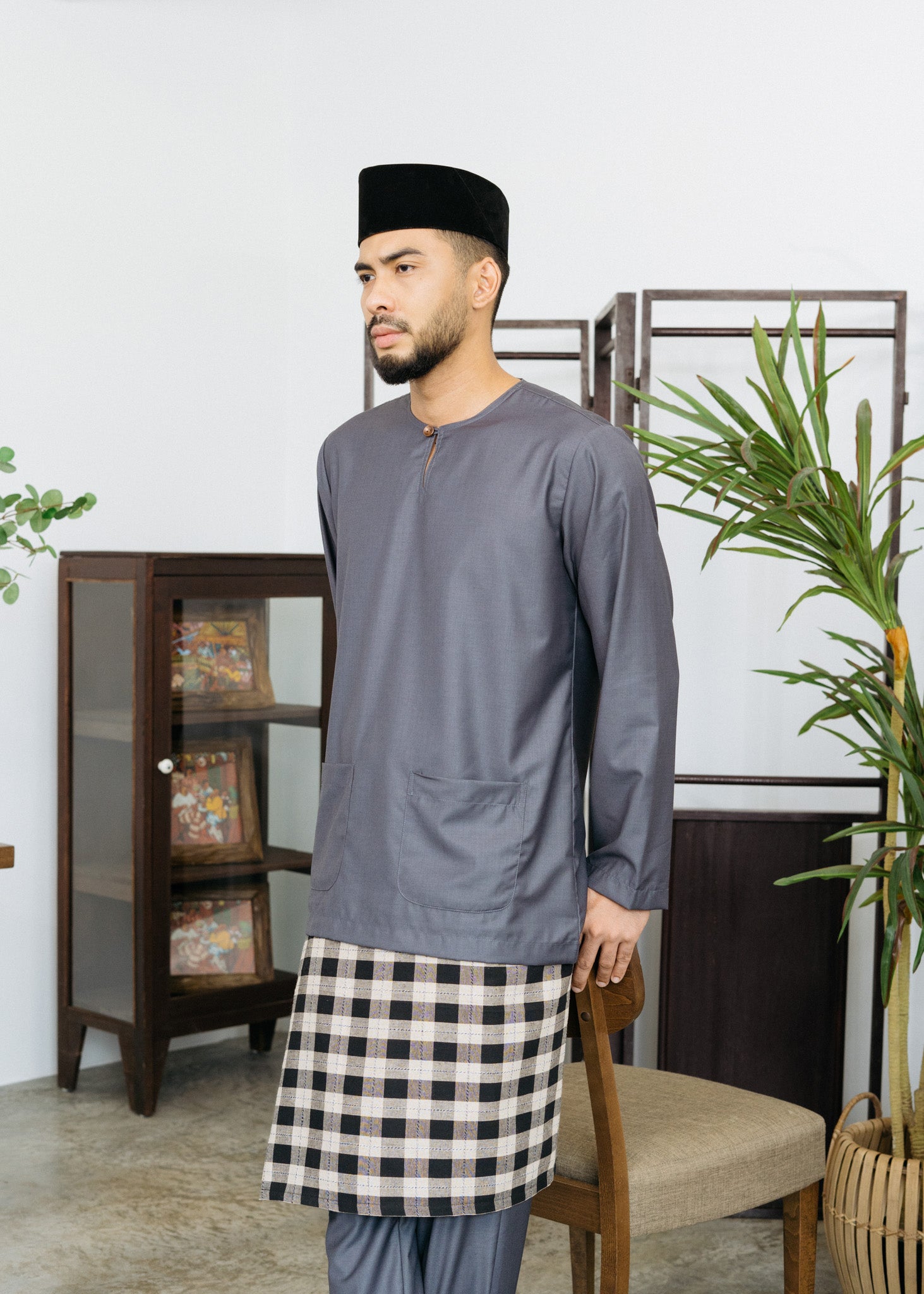 Patawali Baju Melayu Teluk Belanga - Iron Grey