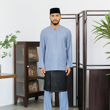 Patawali Baju Melayu Teluk Belanga - Steel Grey