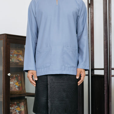 Patawali Baju Melayu Teluk Belanga - Steel Grey