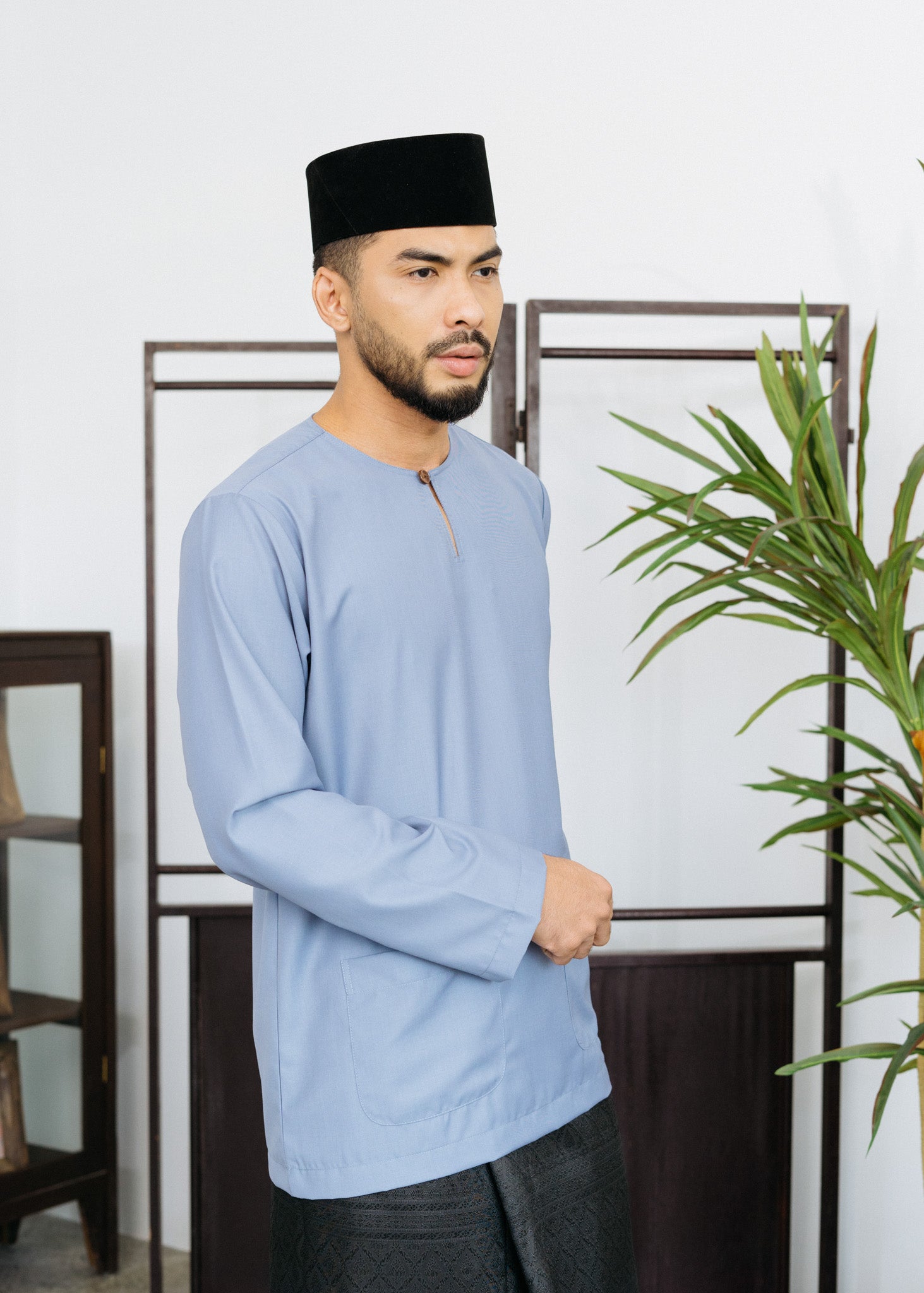 Patawali Baju Melayu Teluk Belanga - Steel Grey