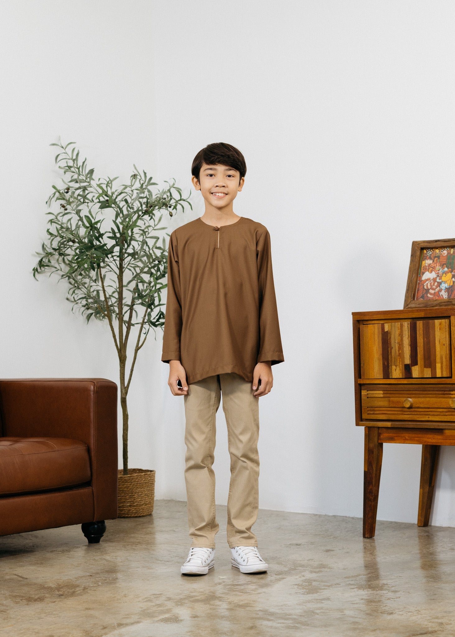 Patawali Boys Top - Dark Brown