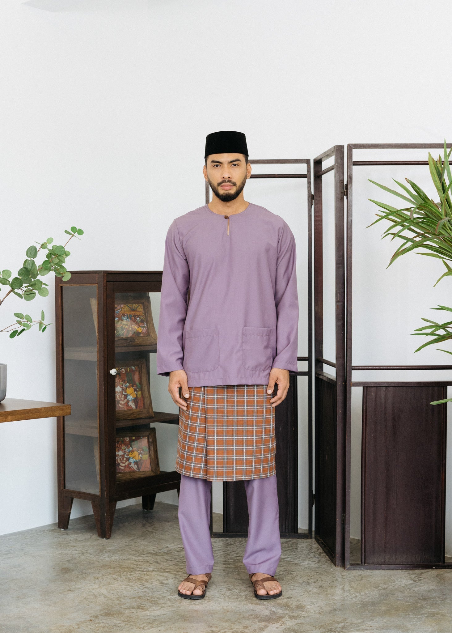 Patawali Baju Melayu Teluk Belanga Dusty Lilac