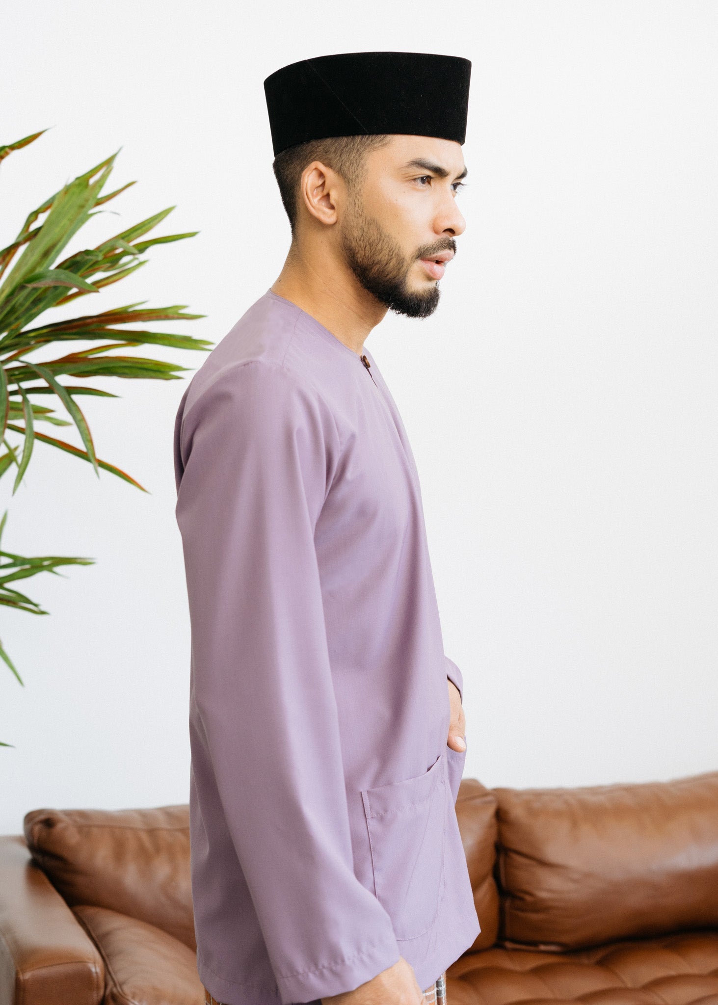 Patawali Baju Melayu Teluk Belanga Dusty Lilac